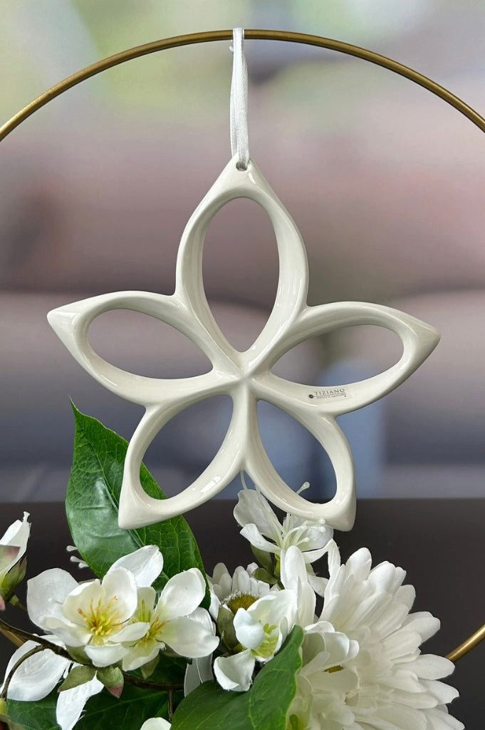 TIZIANO - DESIGN & EMOTIONS Dekofigur Hänger Blume Lorina creme-weiß