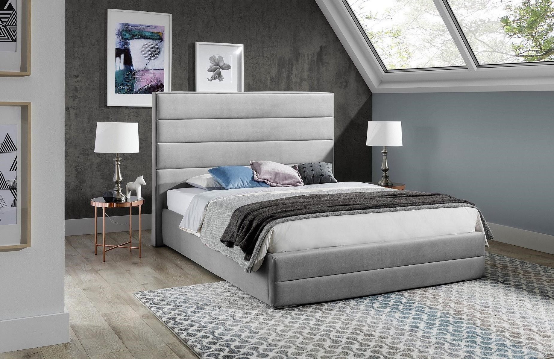 Xlmoebel Polsterbett Luxus Doppelbett aus Stoff für Hotel und Zuhause 140/160/180 cm (Doppelbett, Polsterbett 160x200), Made in Europa