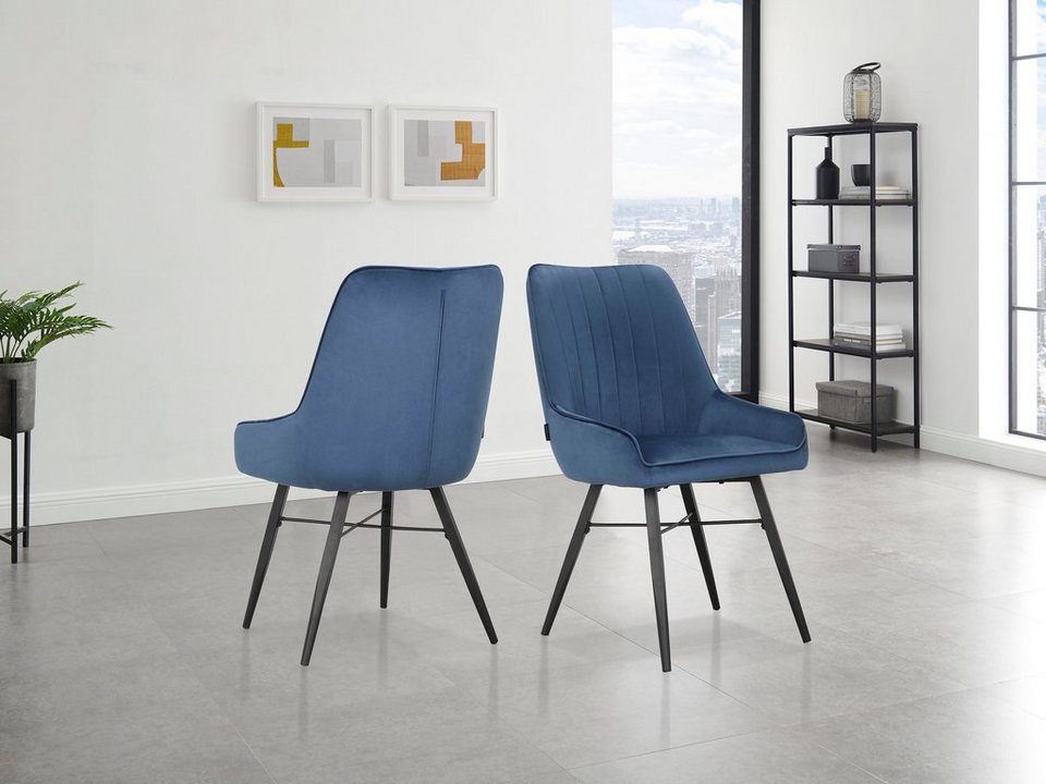 Places of Style Esszimmerstuhl Cercola (2 St), im 2er Set erhältlich, mit  Sitz und Rücken gepolstert, Sitzhöhe 48 cm | Schalenstühle