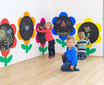 tts Standtafel Kreide-Tafel Blumen Indoor/Outdoor - Kinder-Maltafel Kindergarten, (Tafelset, 5-tlg., zum Befestigen)