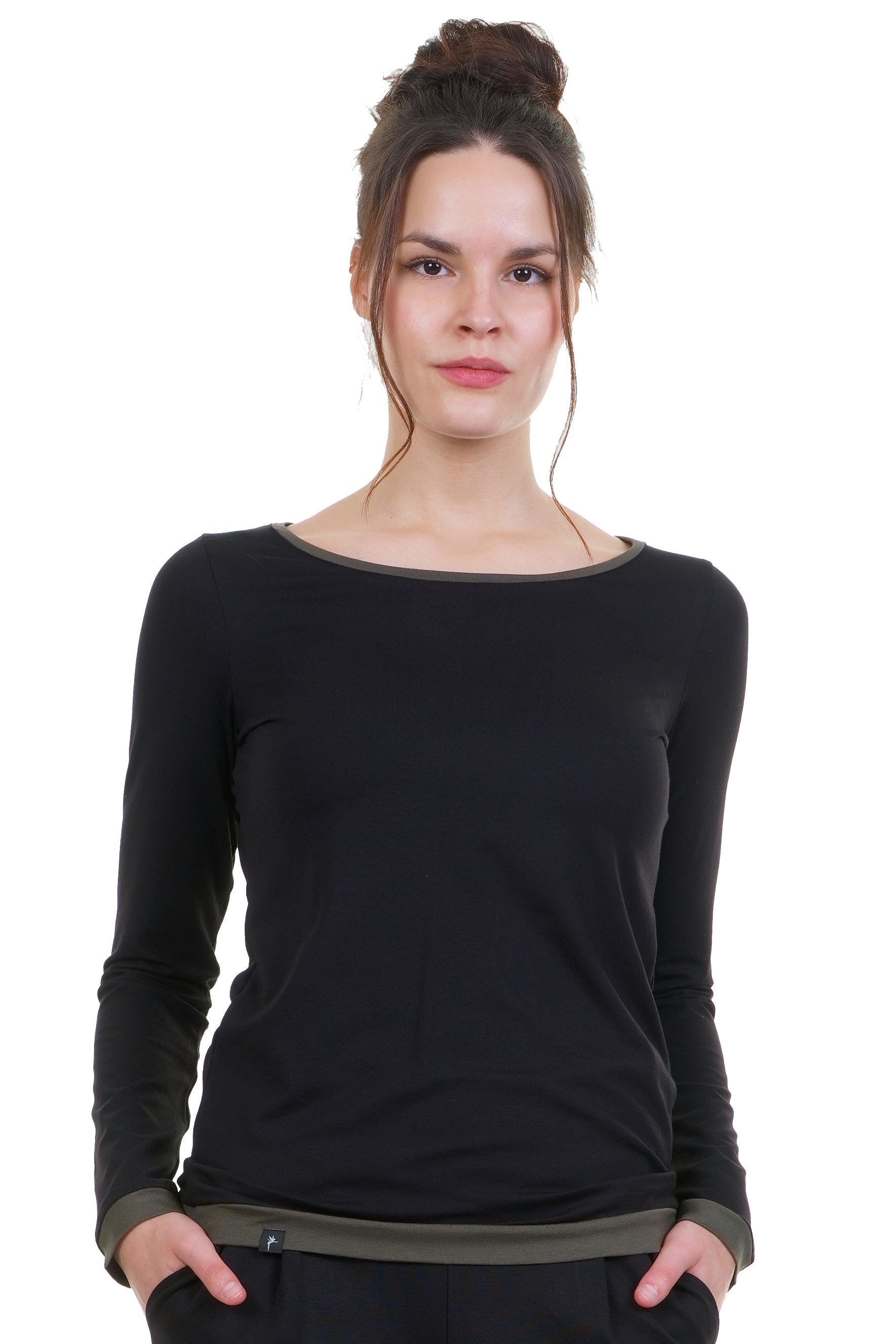 3Elfen Longsleeve Longsleeve Leger Schwarz Langarmshirt by 3Elfen