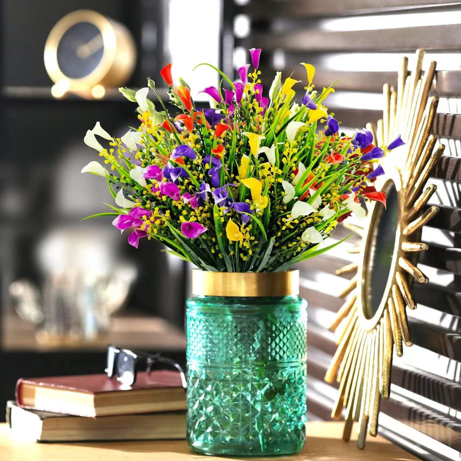 Kunstblumenstrauß Künstliche Blumen Balkon Kunstblumen Außen Blumenstrauß, Agger, für Balkonkasten, Innen Außenbereich Outdoor Zuhause,Büro,Party – Bild 4 von 5