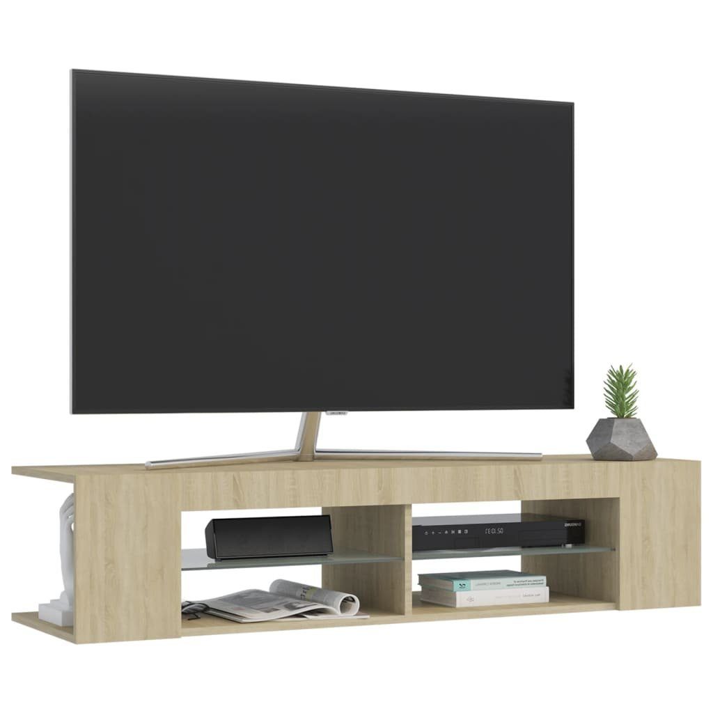 vidaXL TV-Schrank TV-Schrank mit Sonoma-Eiche LED-Leuchten (1-St) Sonoma Eiche 135x39x30 cm