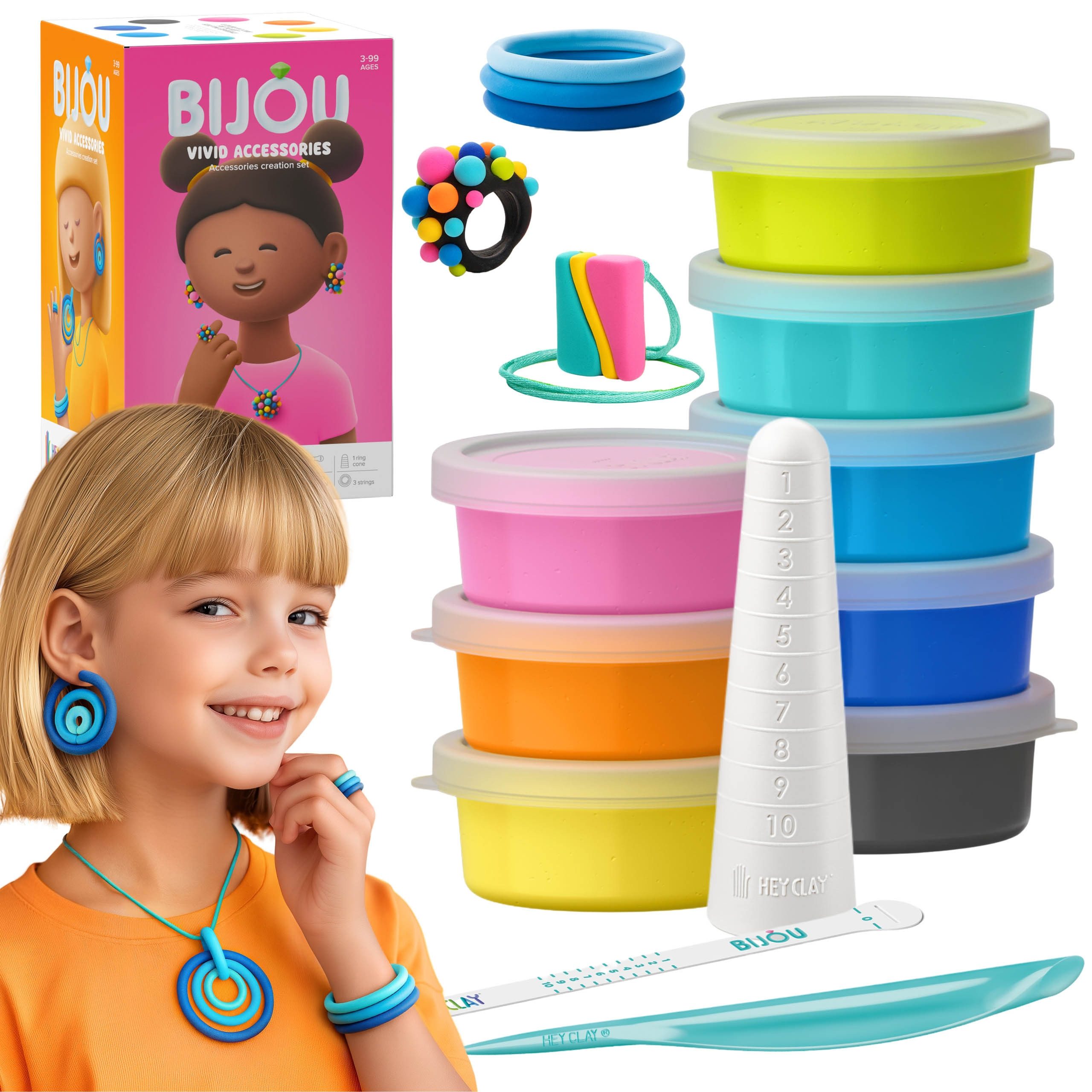 Hey Clay Modelliermasse Hey Clay Bijou Schmuck Kreativset Modelliermasse Zubehör 8 Farben