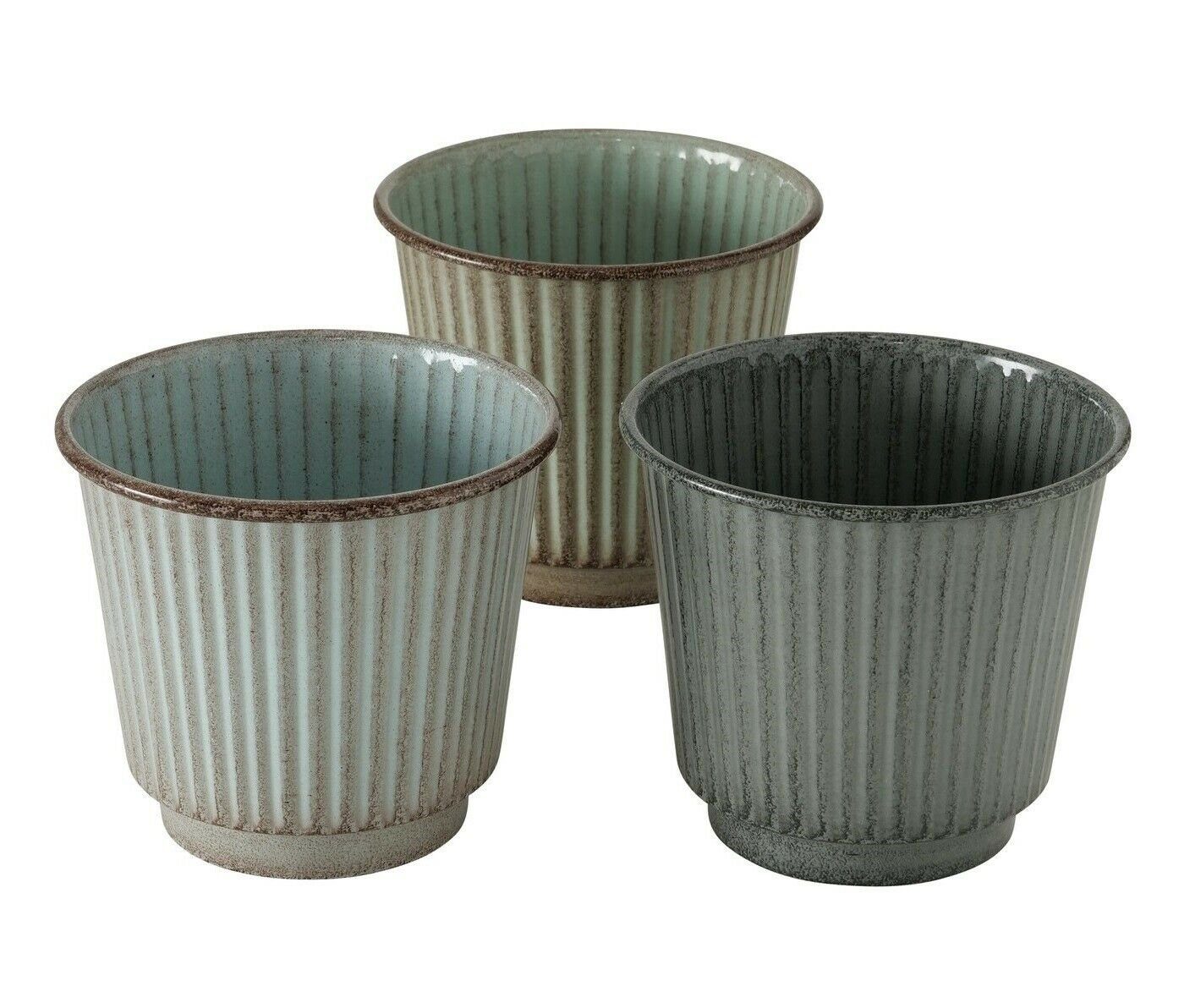 Meinposten Blumentopf Emma 3 Blumentöpfe Metall Pflanztopf Blumentopf Übertopf indoor outdoor Übertöpfe SET (3 St., 3er Set). € 34,99