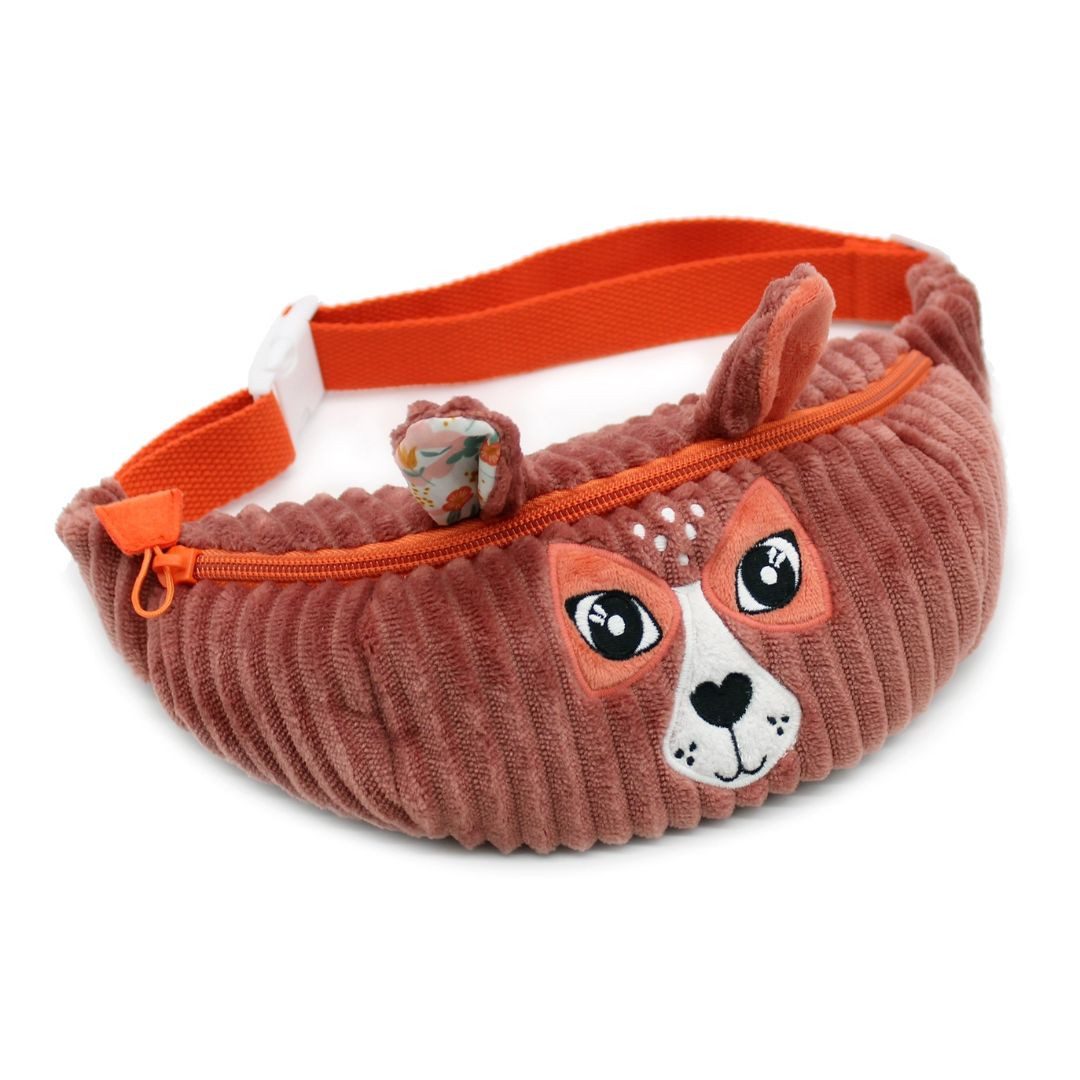 suebidou Bauchtasche Kinder Gürteltasche Hipbag aus Cord mit Click Clip Verschluss, nachhaltig, kreativ