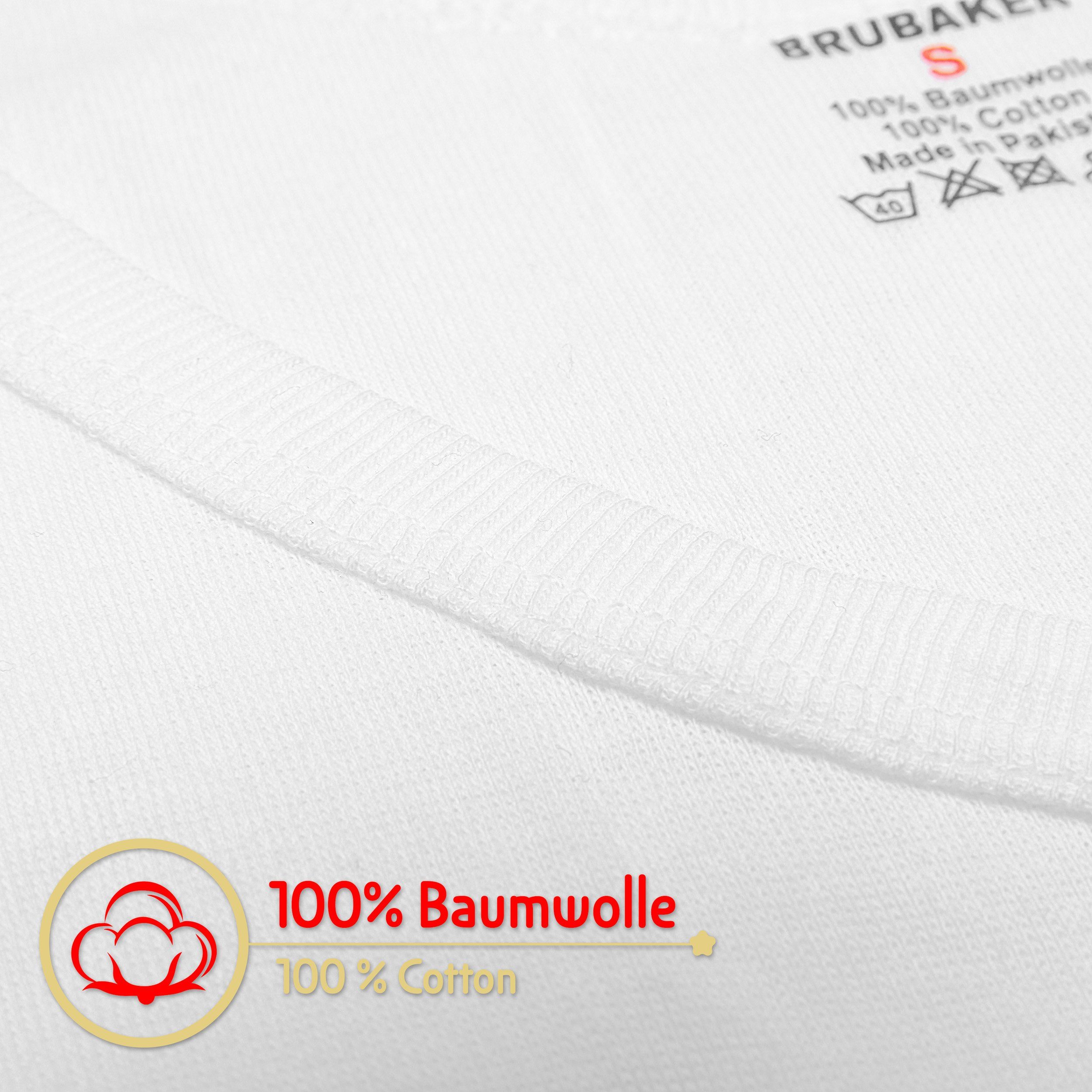 BRUBAKER Muskelshirt Tank Top Unterhemd mit Rundhals Ausschnitt (5er-Pack) Baumwolle Herren Tanktop, Extra Lang für Männer, Schlicht Basic – Bild 3 von 5