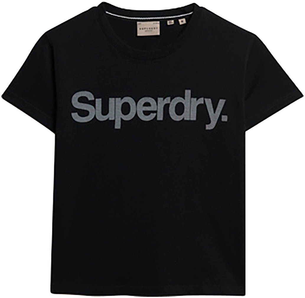Superdry CORE Black T-Shirt FITTED CITY LOGO TEE