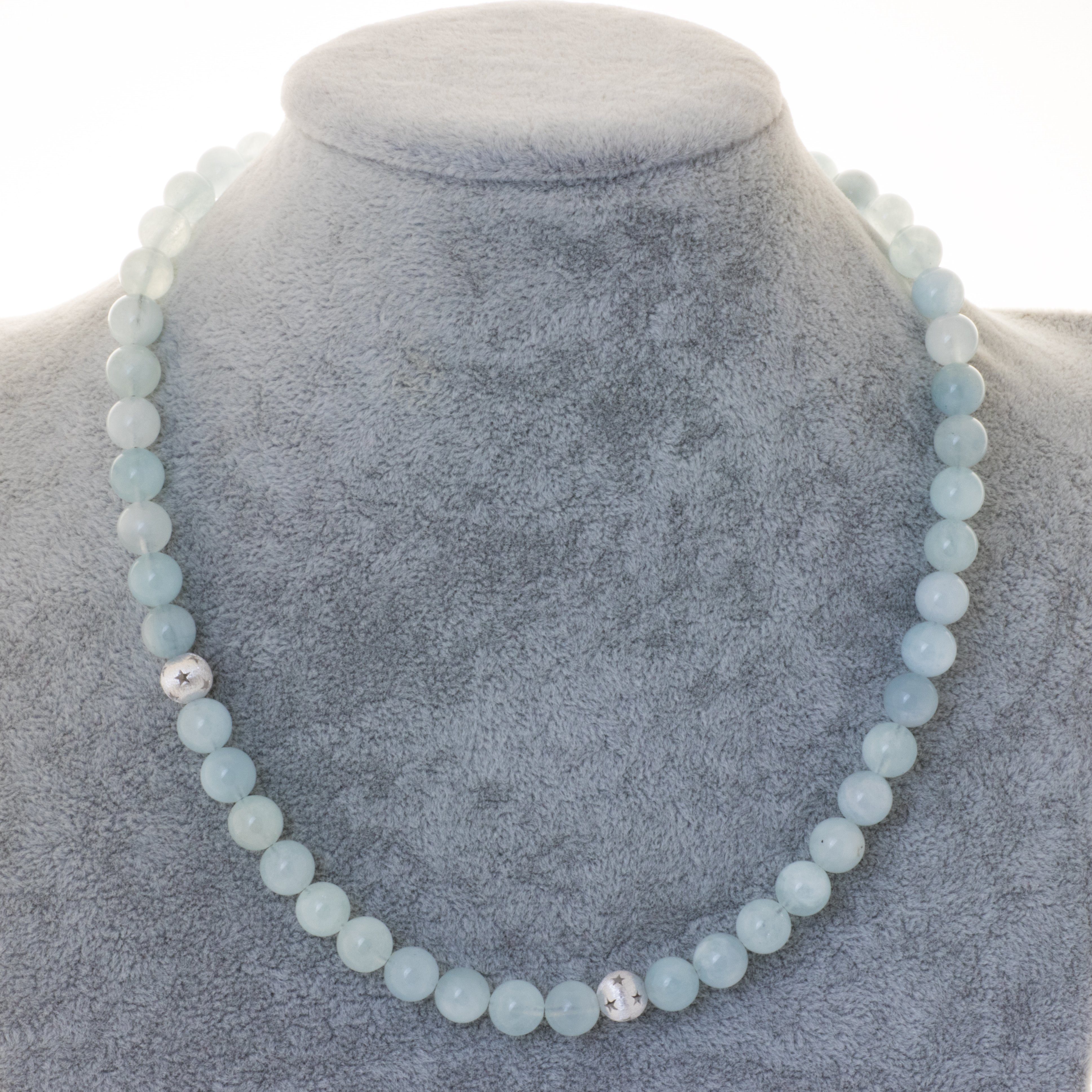 Bella Carina Perlenkette Kette Aquamarin Perlen und Sternchen aus 925 Silbe günstig online kaufen