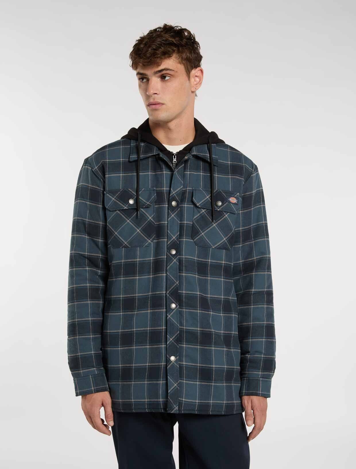 Dickies Funktionshemd Dickies Workwear Hemden FLEECE HOODED FLANNEL SHIRT JACK RELAXED