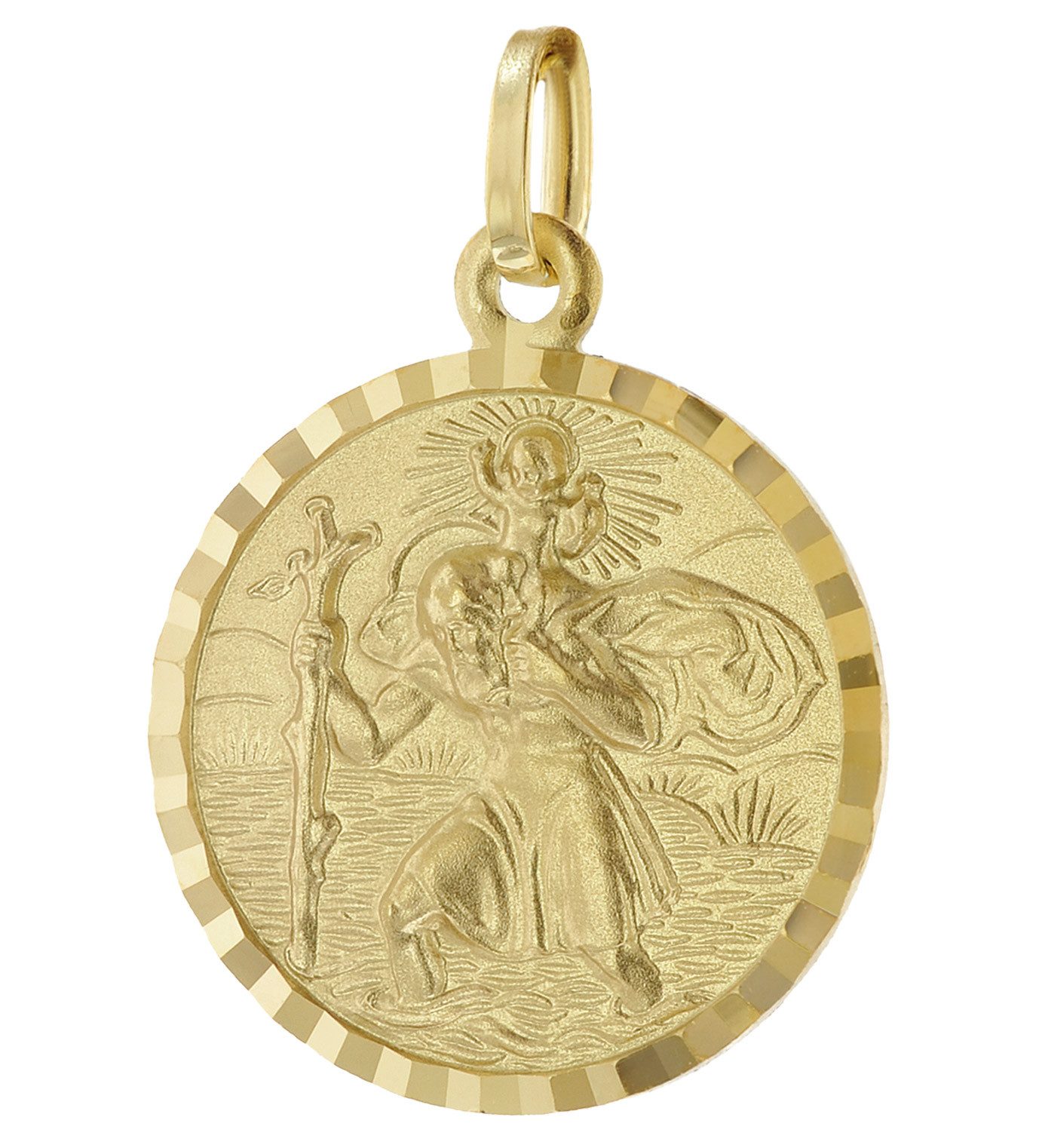 trendor Runder Anhänger Christophorus Gold 585 günstig online kaufen