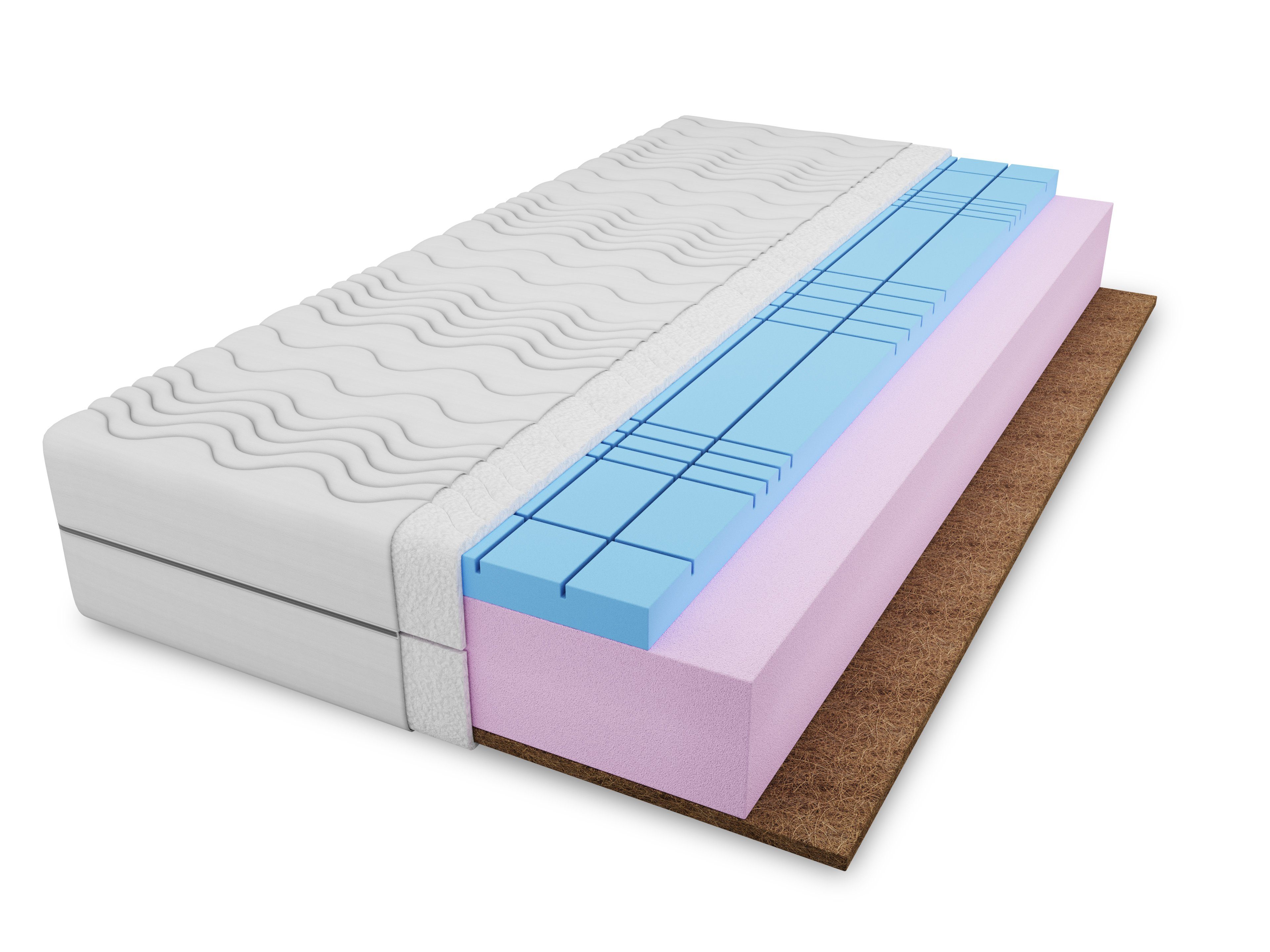 Kaltschaummatratze H3 / H4 Kaltschaum-Matratze mit Kokos Würfelschnitt 15 c günstig online kaufen