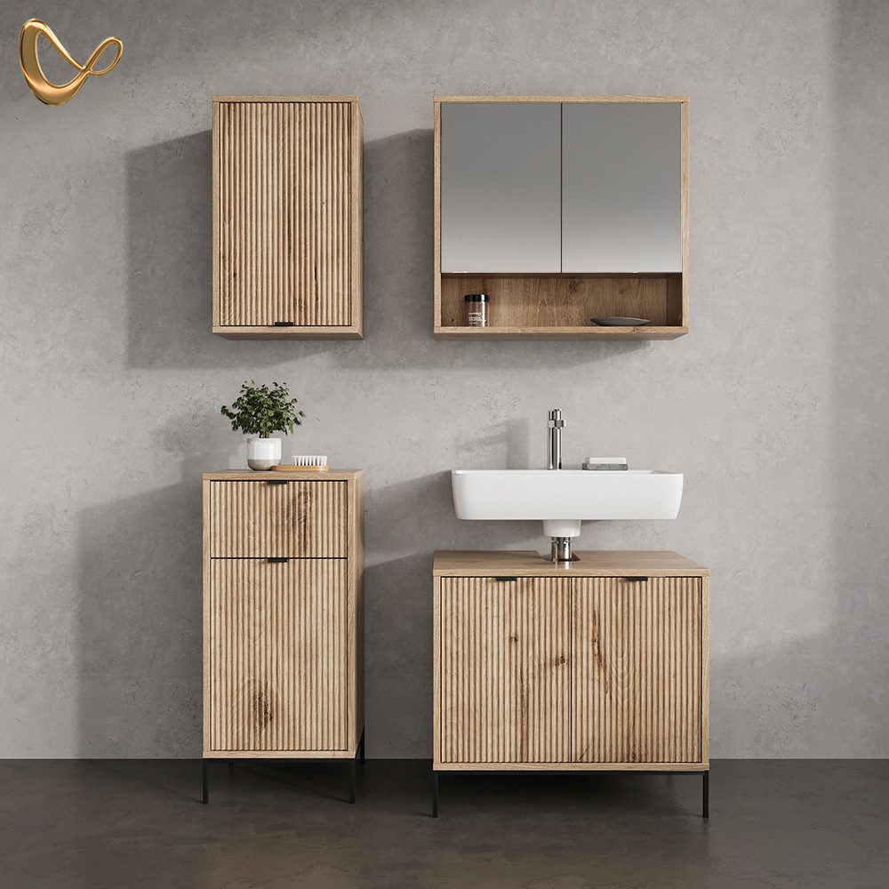 Livinity® Midischrank ATERNO, Viking Oak, 40 x 87 cm mit Tür und Schublade günstig online kaufen