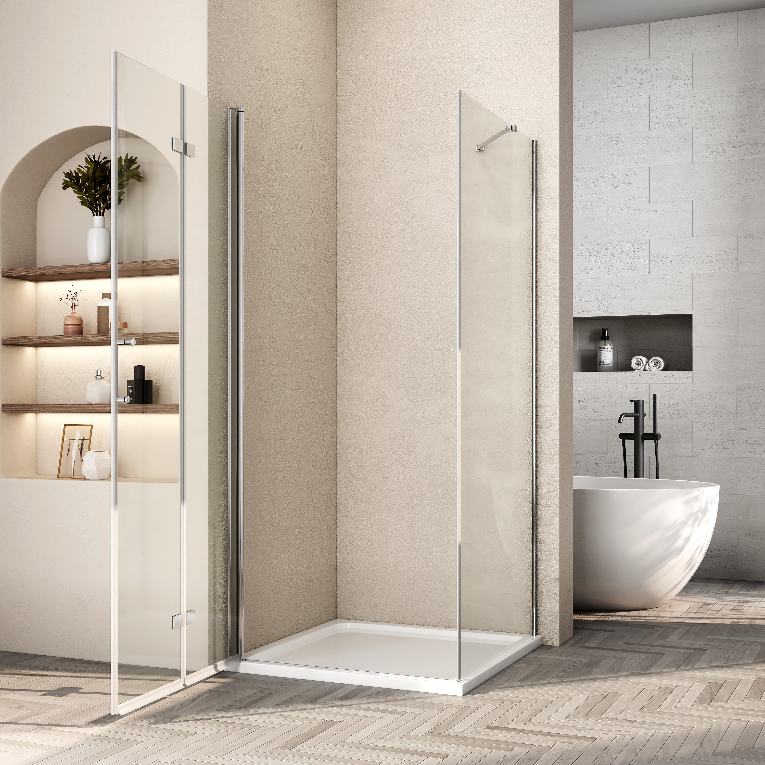 MEYKOERS Eckdusche Duschkabine mit Variablem Verstellbereich, Duschabtrennu günstig online kaufen