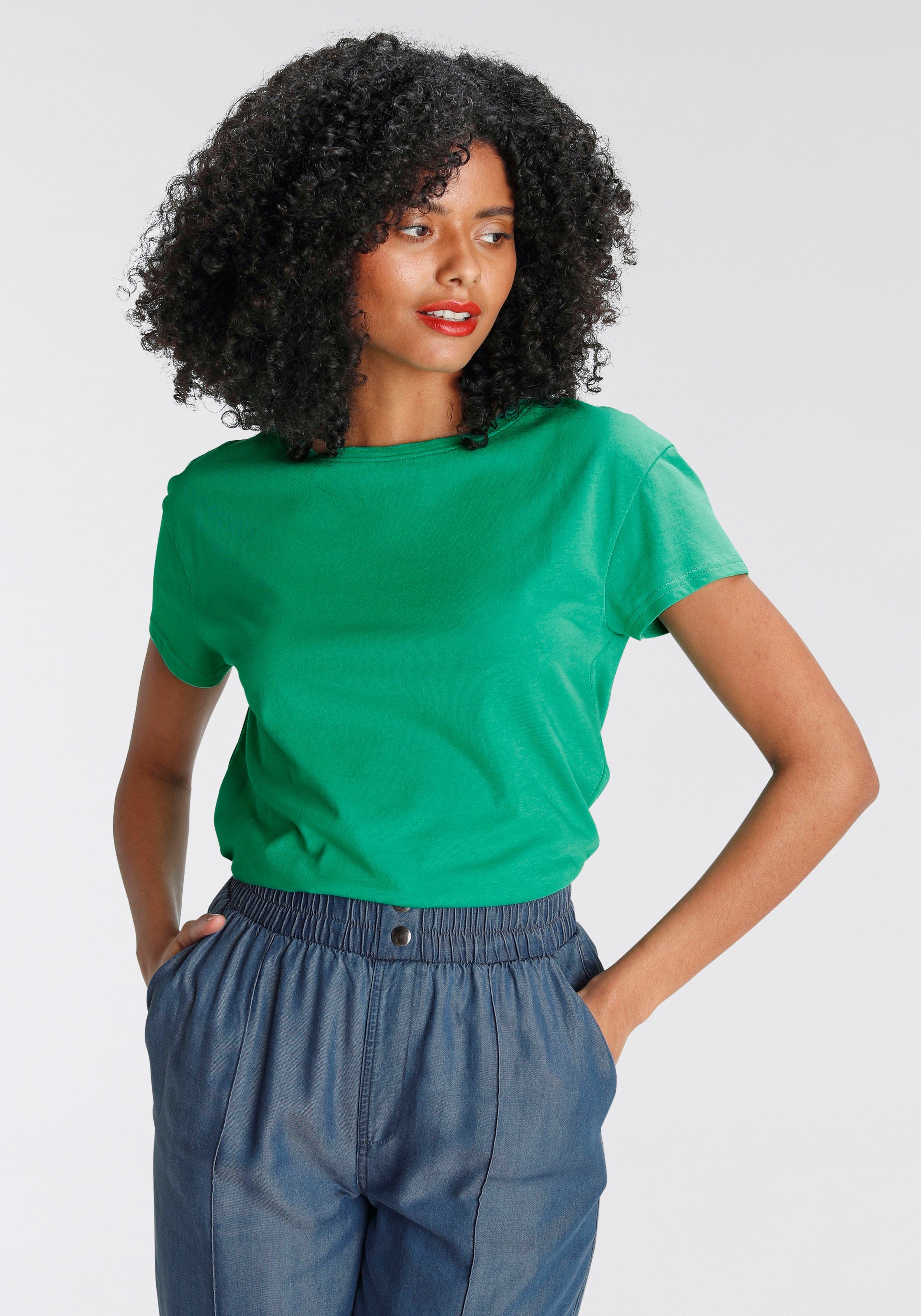 KOLLEKTION - T-Shirt im AJC Oversized-Look NEUE trendigen grün