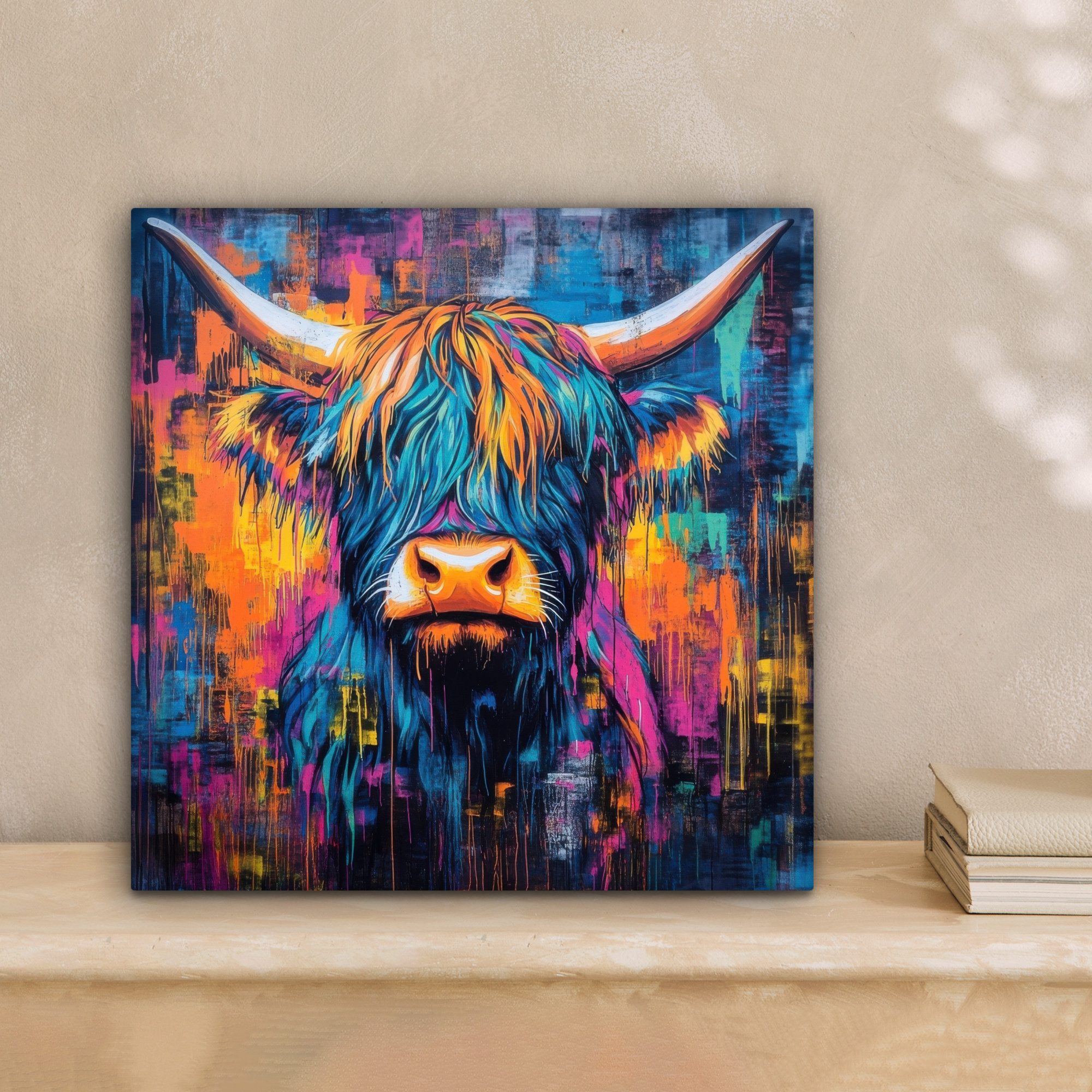 OneMillionCanvasses® Leinwandbild Schottischer Highlander - Abstrakt - Farb günstig online kaufen
