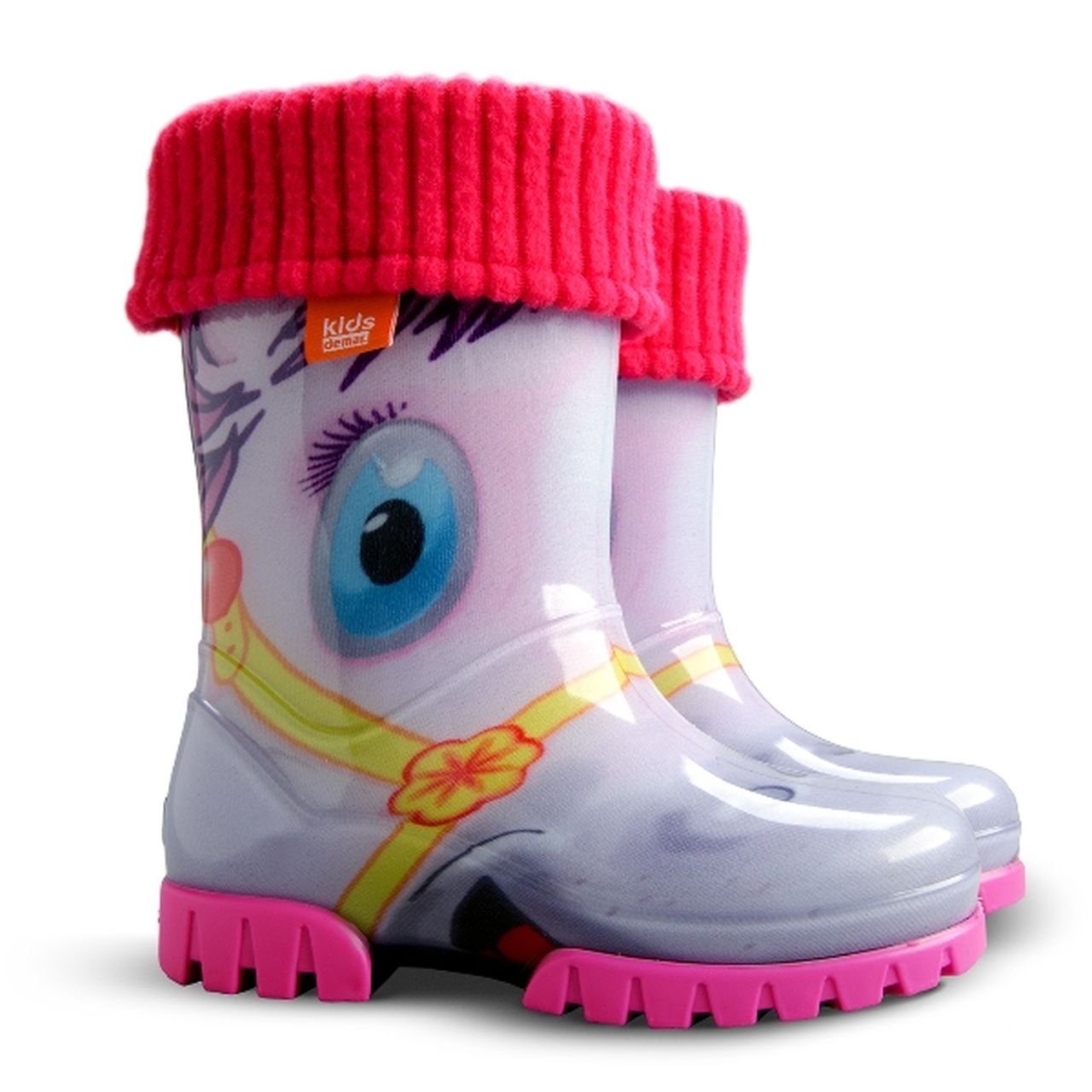 Unisex Kinder Gummistiefel Regenstiefel gefüttert (Pony) Gummistiefel