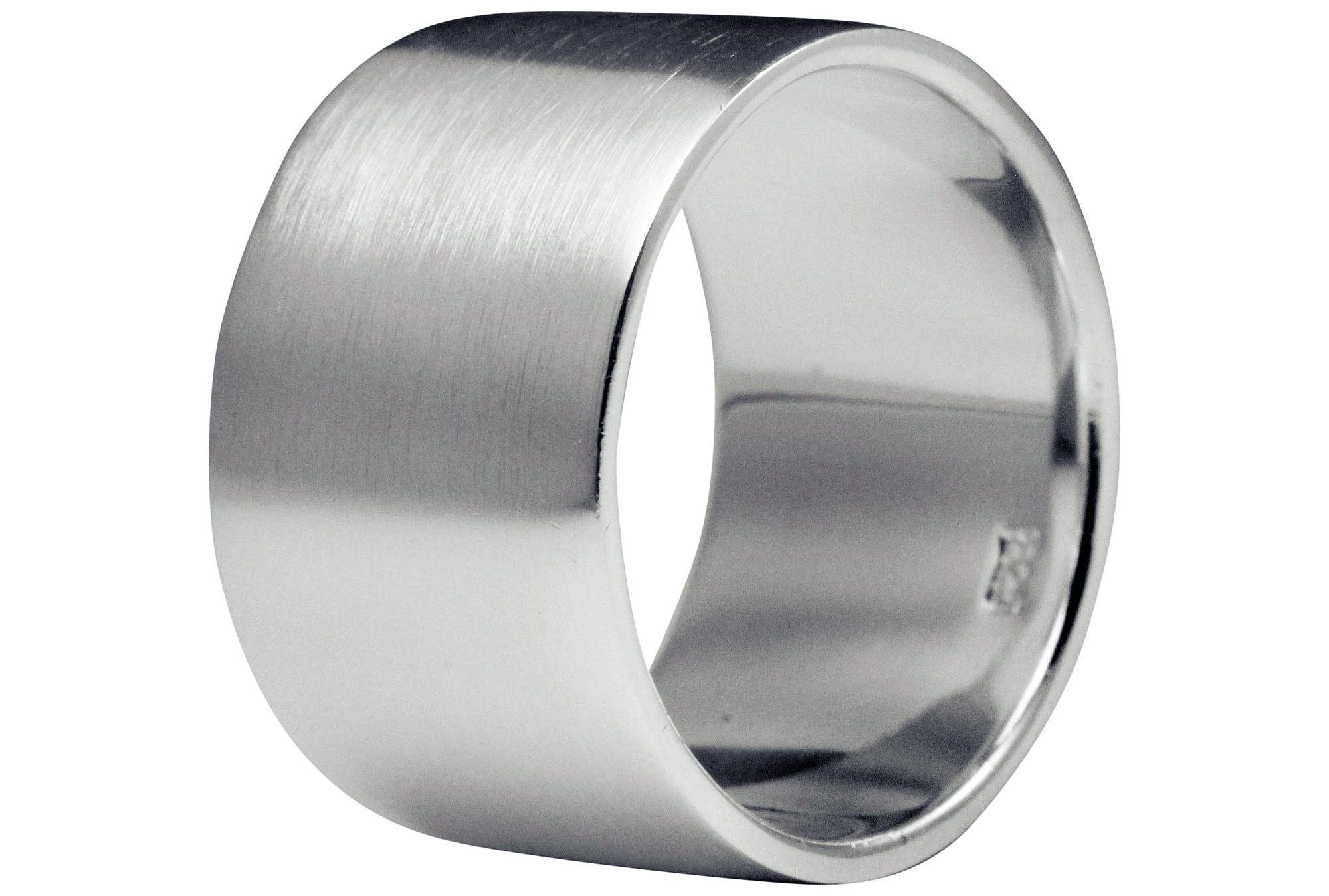 mattiert, Klassischer Sterling SILBERMOOS Silber 925 Partnerring Bandring