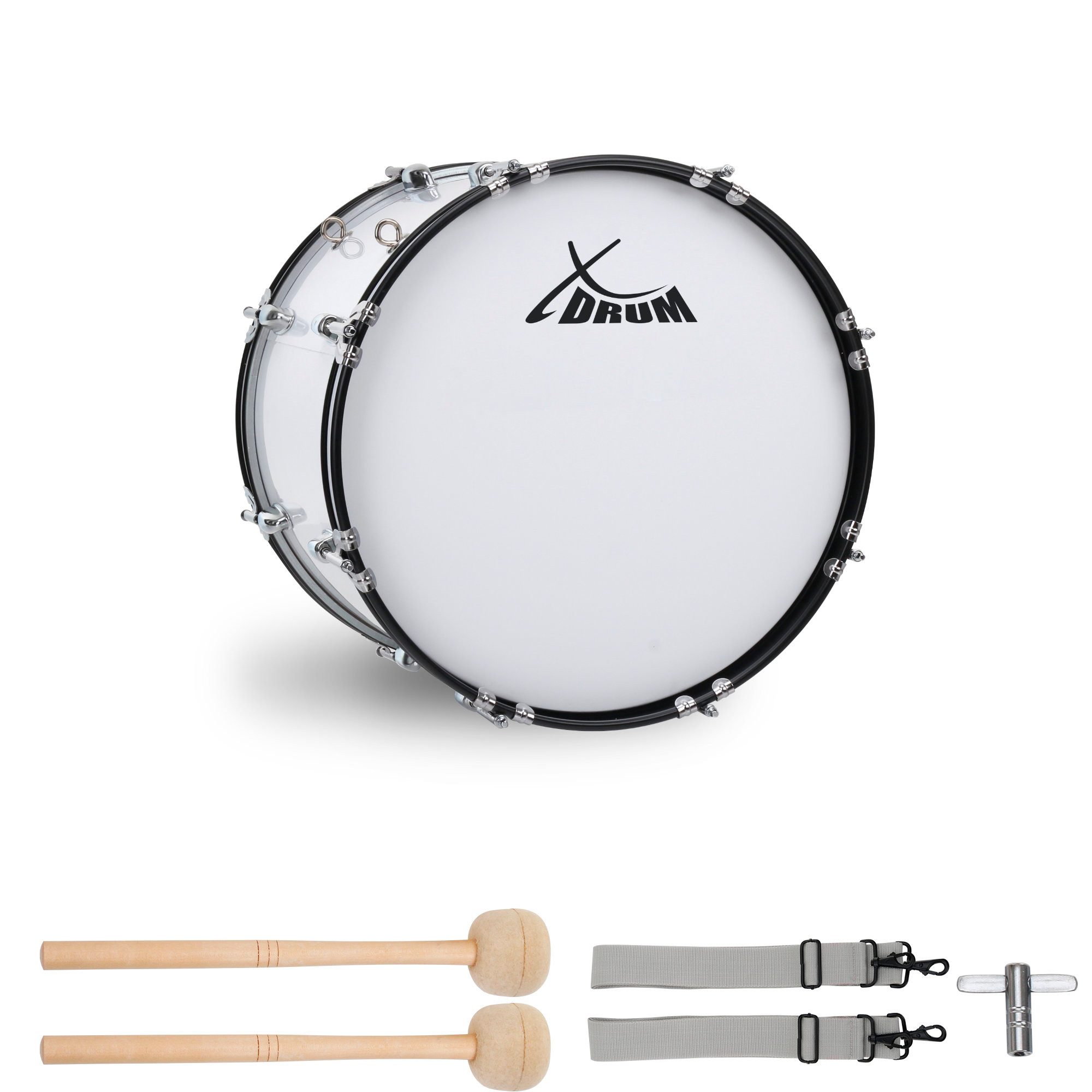 XDrum Handtrommel MBD-218 Marsch Bass Trommel, Fußball Pauke 18" - inkl. Молоток & Tragegurte