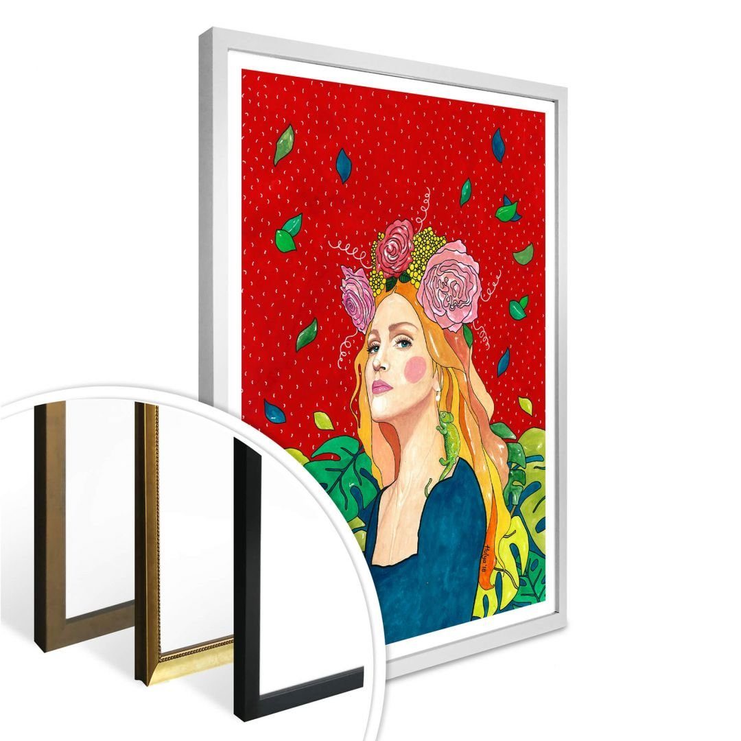 kraftvolles K&L Frau Art Wandbild Hülya Portrait Wall Wohnzimmer Madonna, modern Sommer Poster Poster