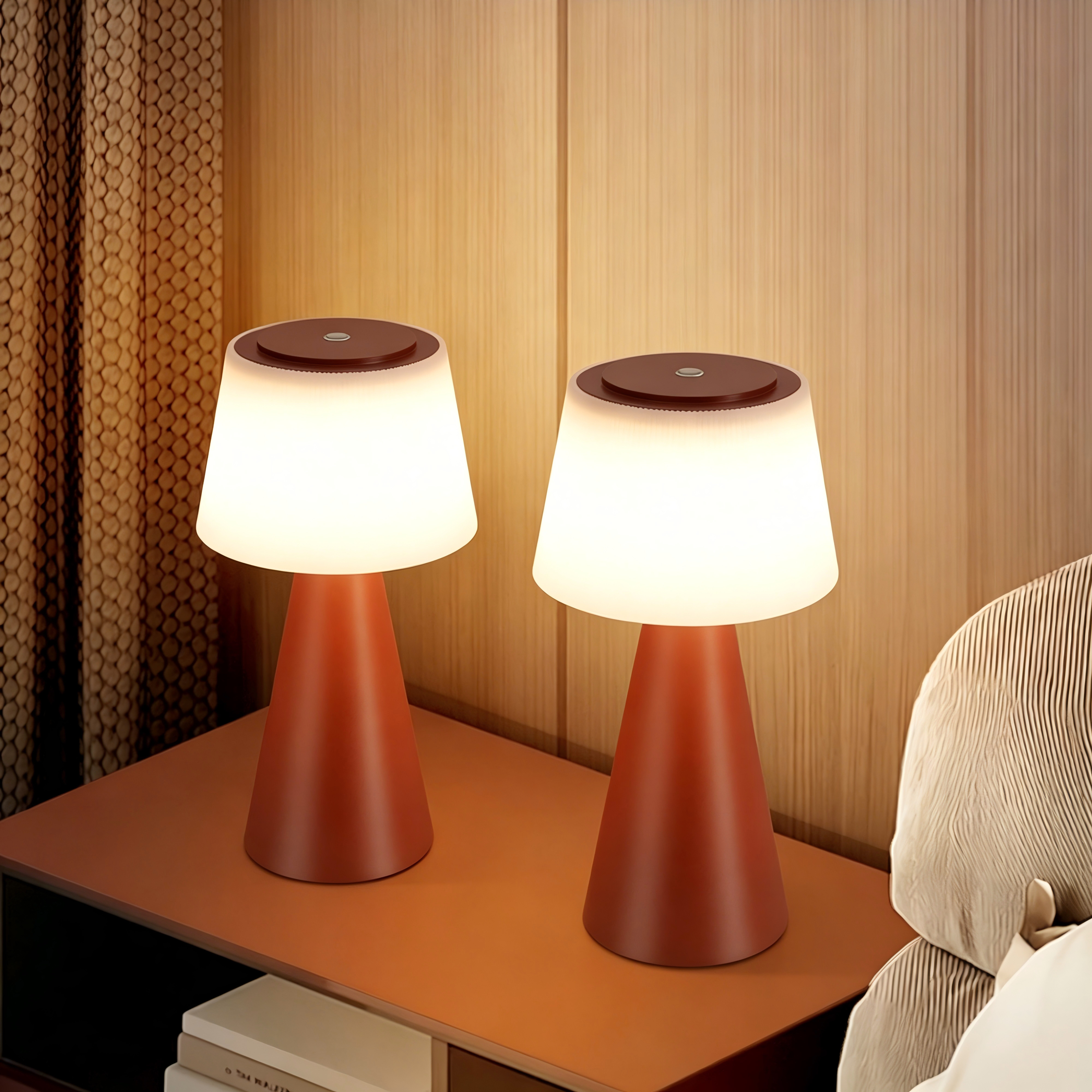 ZMH LED Tischleuchte Kabellos 3600mhA Dimmbar Tischlampe Modern Wohnzimmer Batterie, Augenschutz, Einfache Installtion, LED fest integriert, 3000-6500K, Touch Nachttischlampe mit USB Aufladbar Outdoor