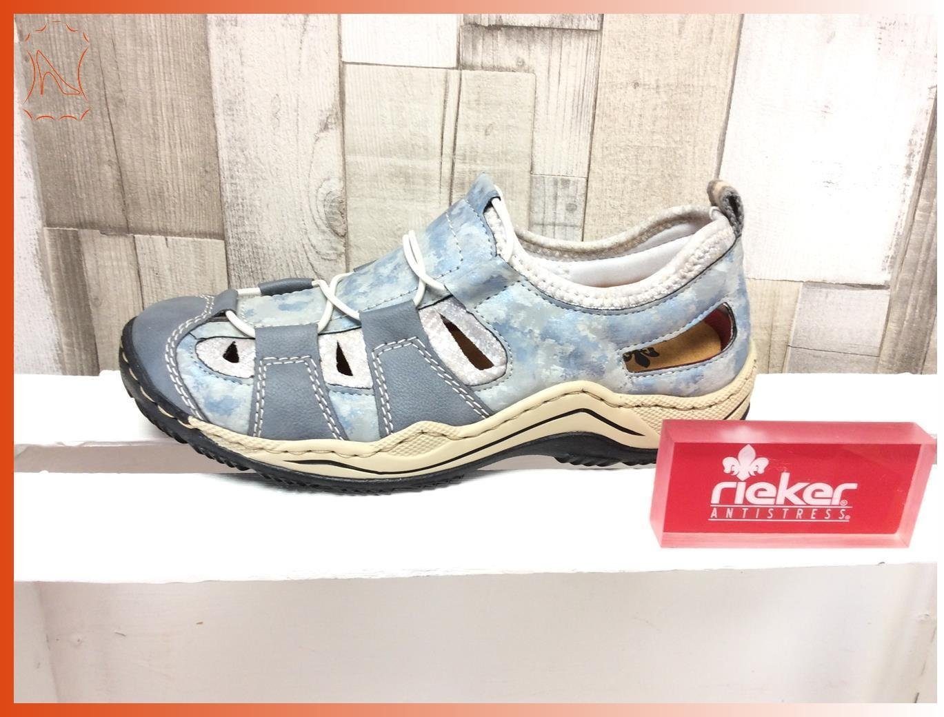 Rieker Rieker Damen Slipper blau, herausnehmbares Fußbett 42 Ballerina