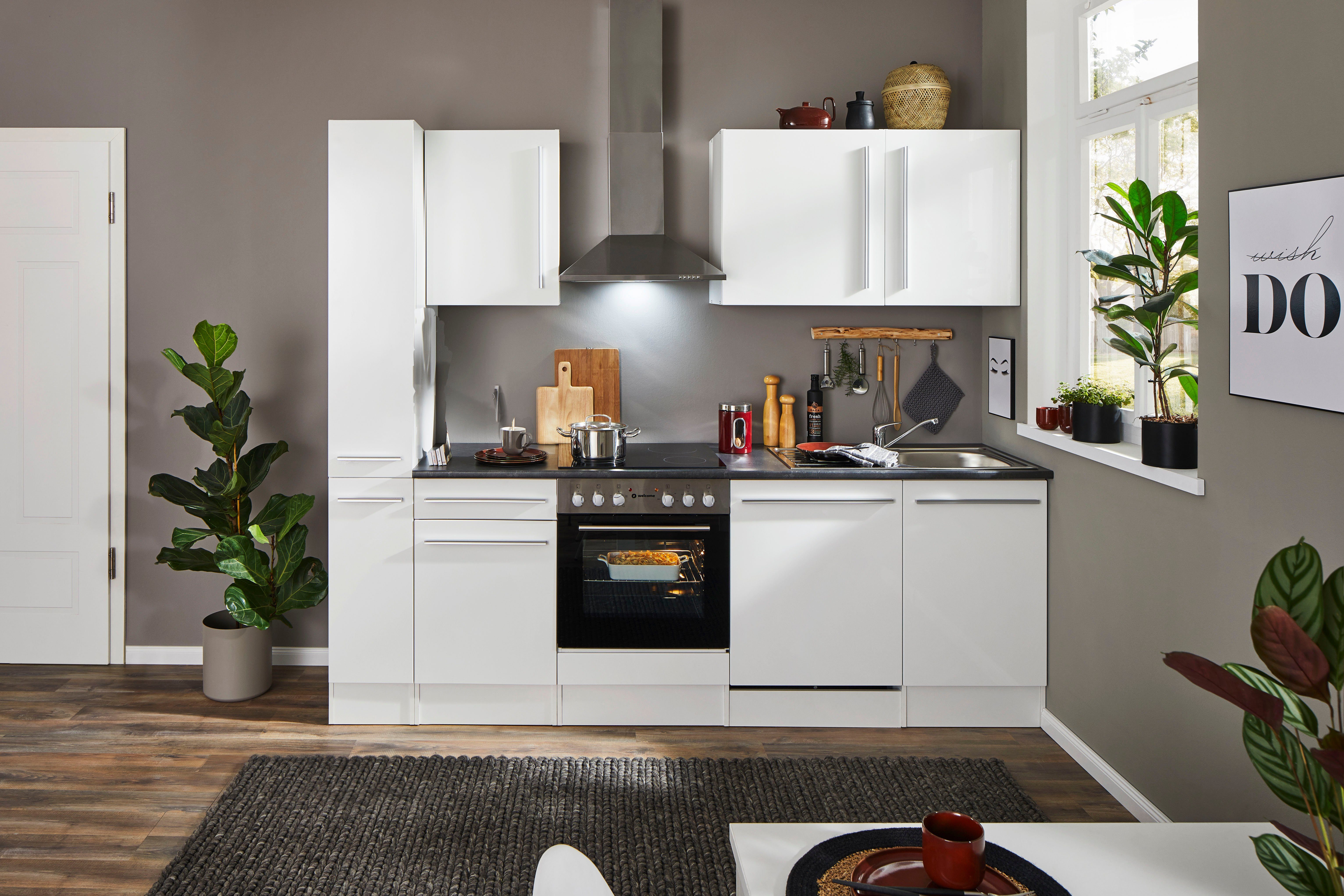 BASIC by Balculina Küchenzeile Jazz, Breite 250 cm, wahlweise mit E-Geräten