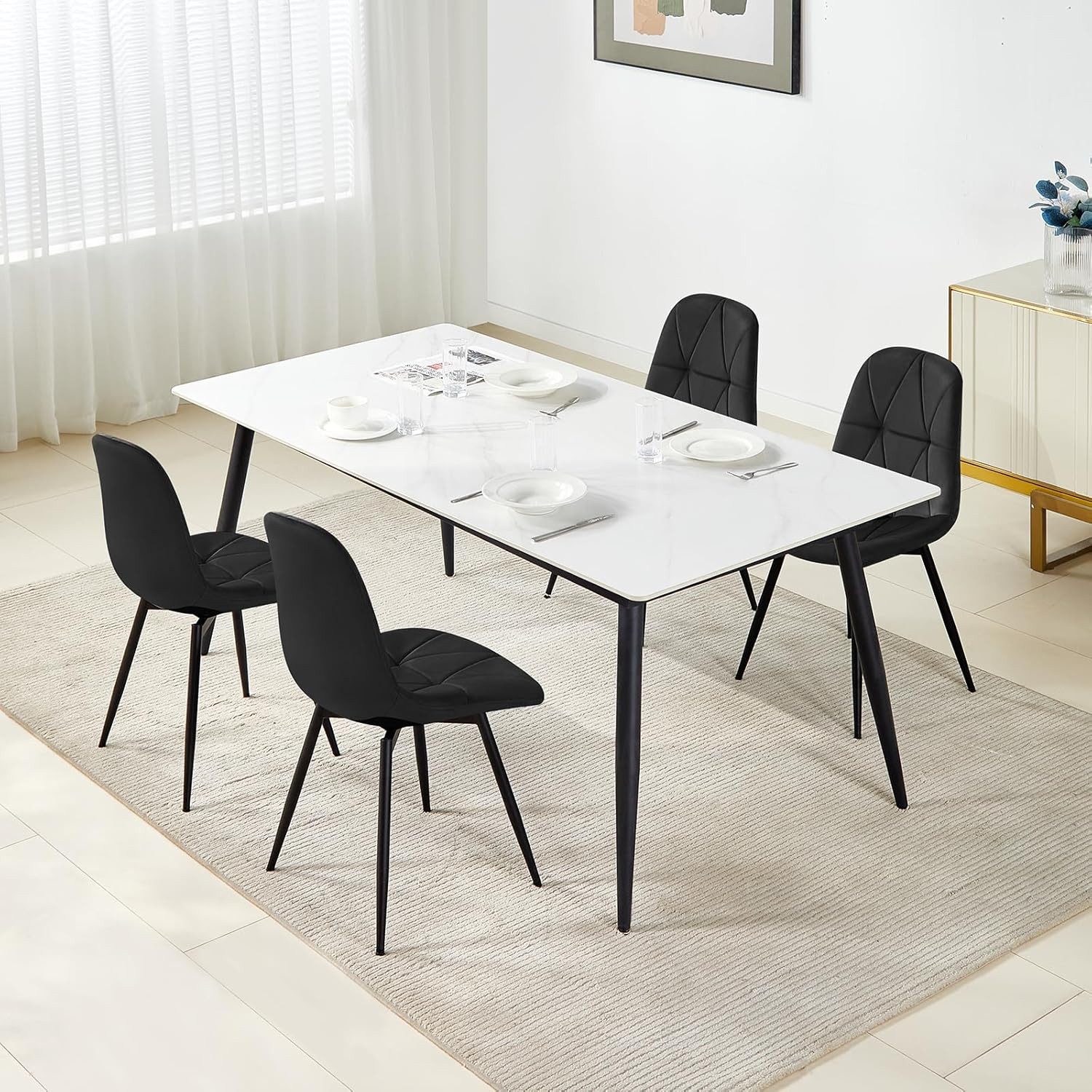 EUGAD Esszimmerstuhl (4 St), 4er Set, Drehstuhl, Ergonomisches Design günstig online kaufen