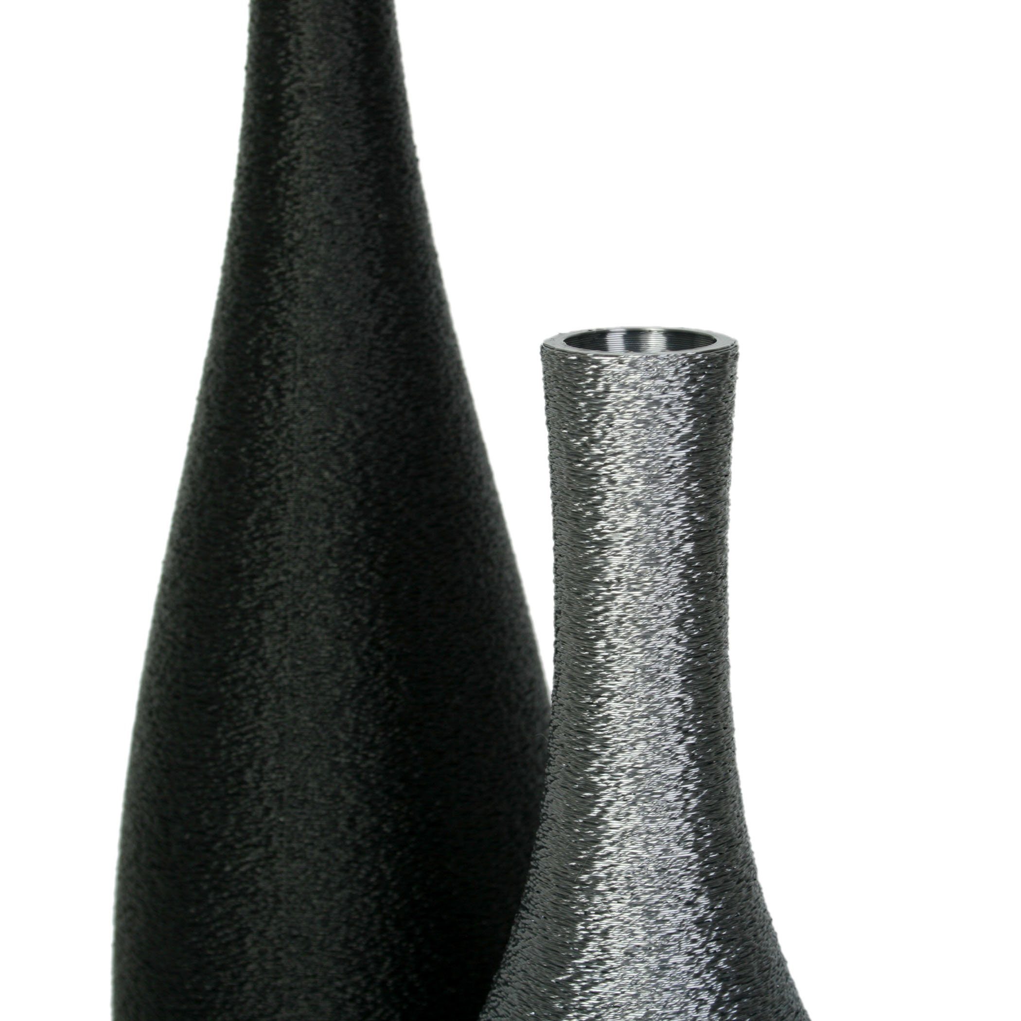 Kreative 2 Dekovase wasserdicht Rohstoffen; Set Bio-Kunststoff bestehend Feder Vasen), nachwachsenden Schwarz Designer – Vasen-Set aus aus Blumenvasen (Set, Dekorative & Altsilber bruchsicher aus &