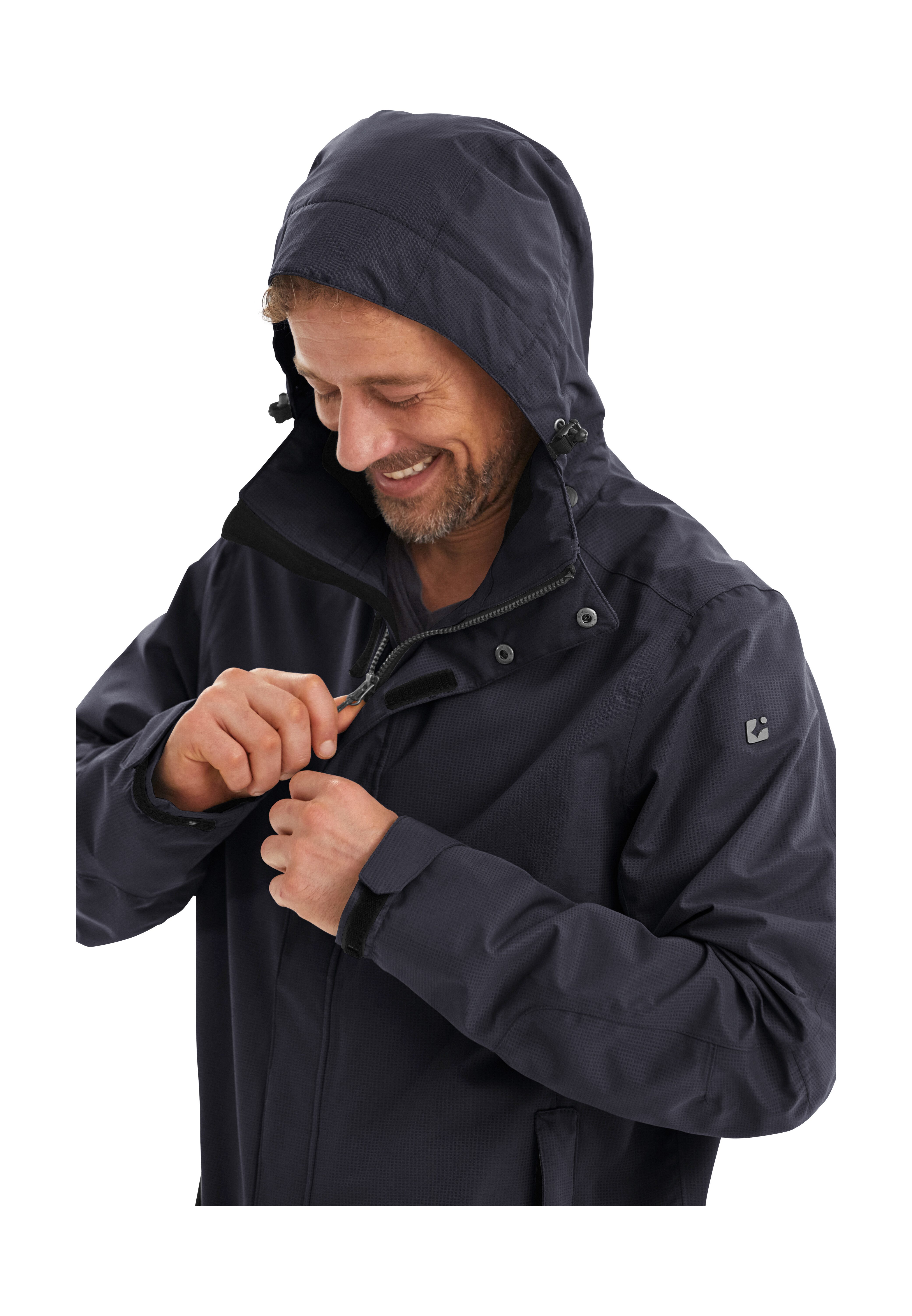 Killtec KOS 1 MN JCKT Wind- und wasserdichte Herrenjacke, atmungsaktiv, abnehmbare Kapuze