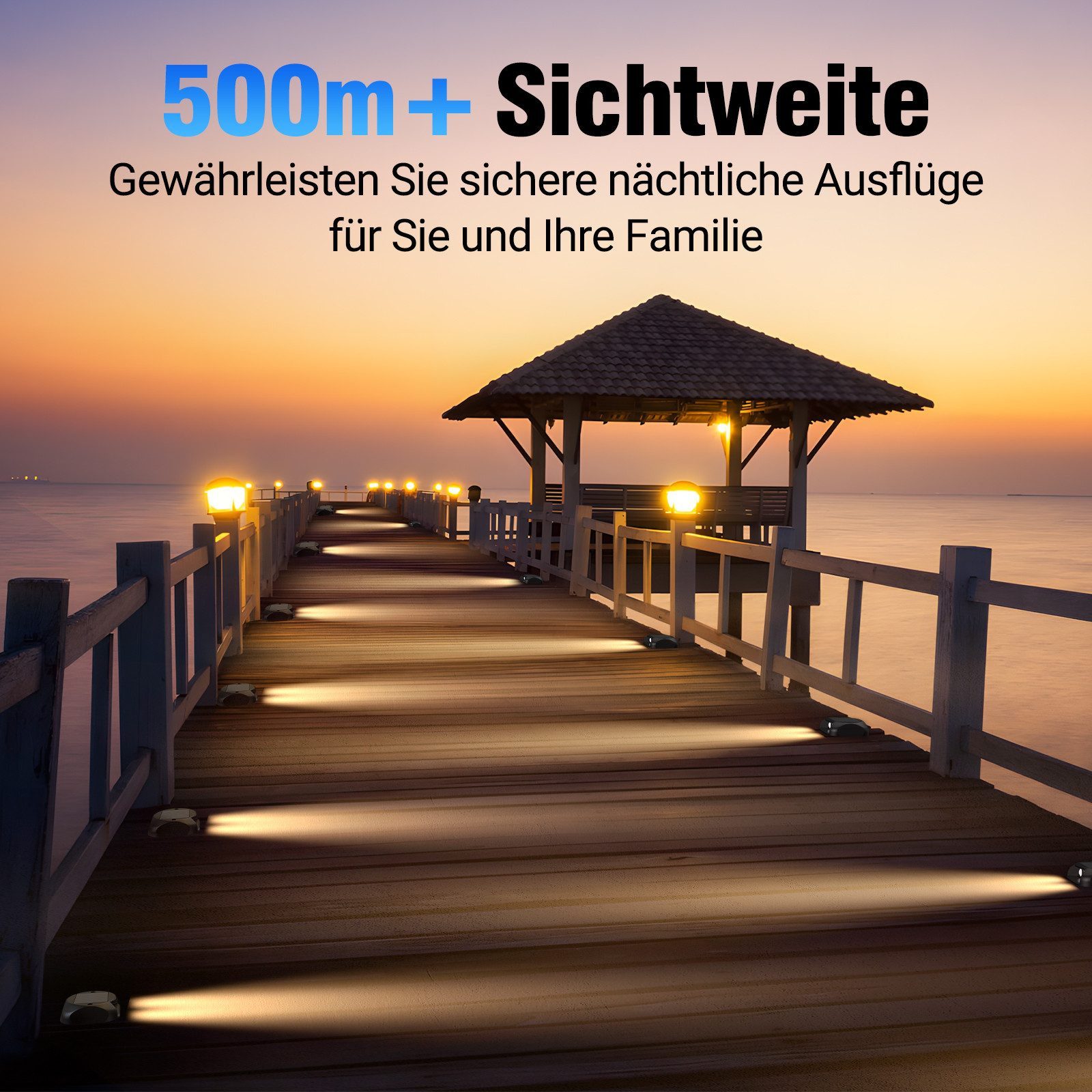 Quntis LED Solarleuchte solar lampen für außen, 4 Stück LED solarleuchten garten für Balkon, beleuchtung, LED fest verbaut, Warmweiß, Gartenwege, Terrasse, Hof, Pool, Rasen, Weihnachtsdeko & Party Outdoor