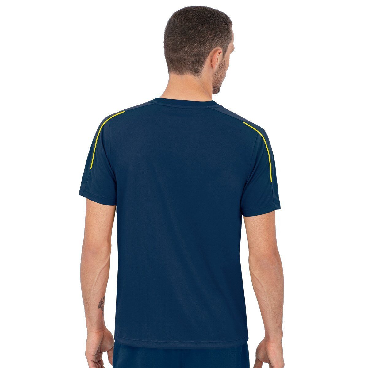Jako T-Shirt Classico (100% Polyester-Jacquard) dunkelblau/gelb Herren