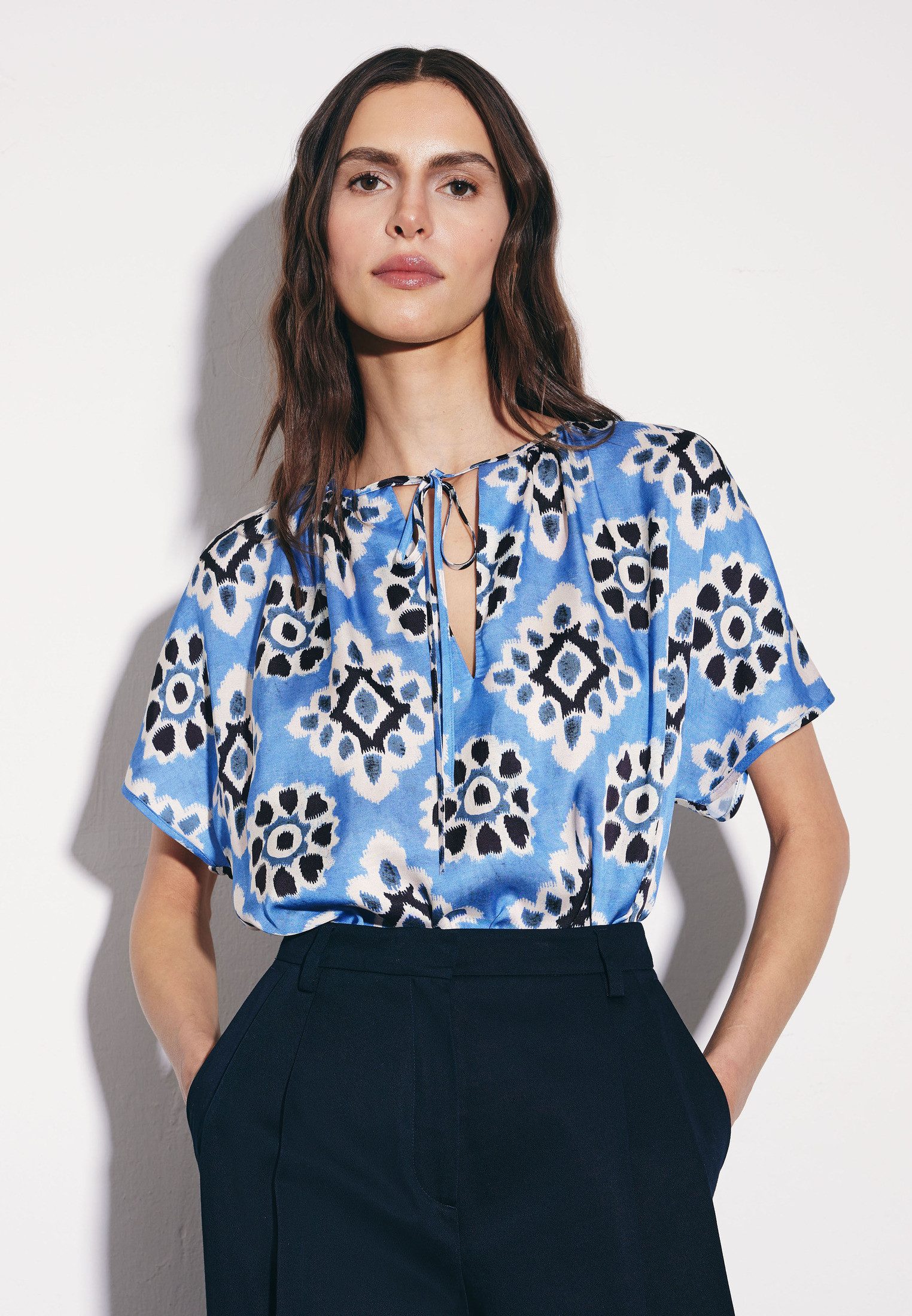 seidensticker Klassische Bluse Tunika Druck