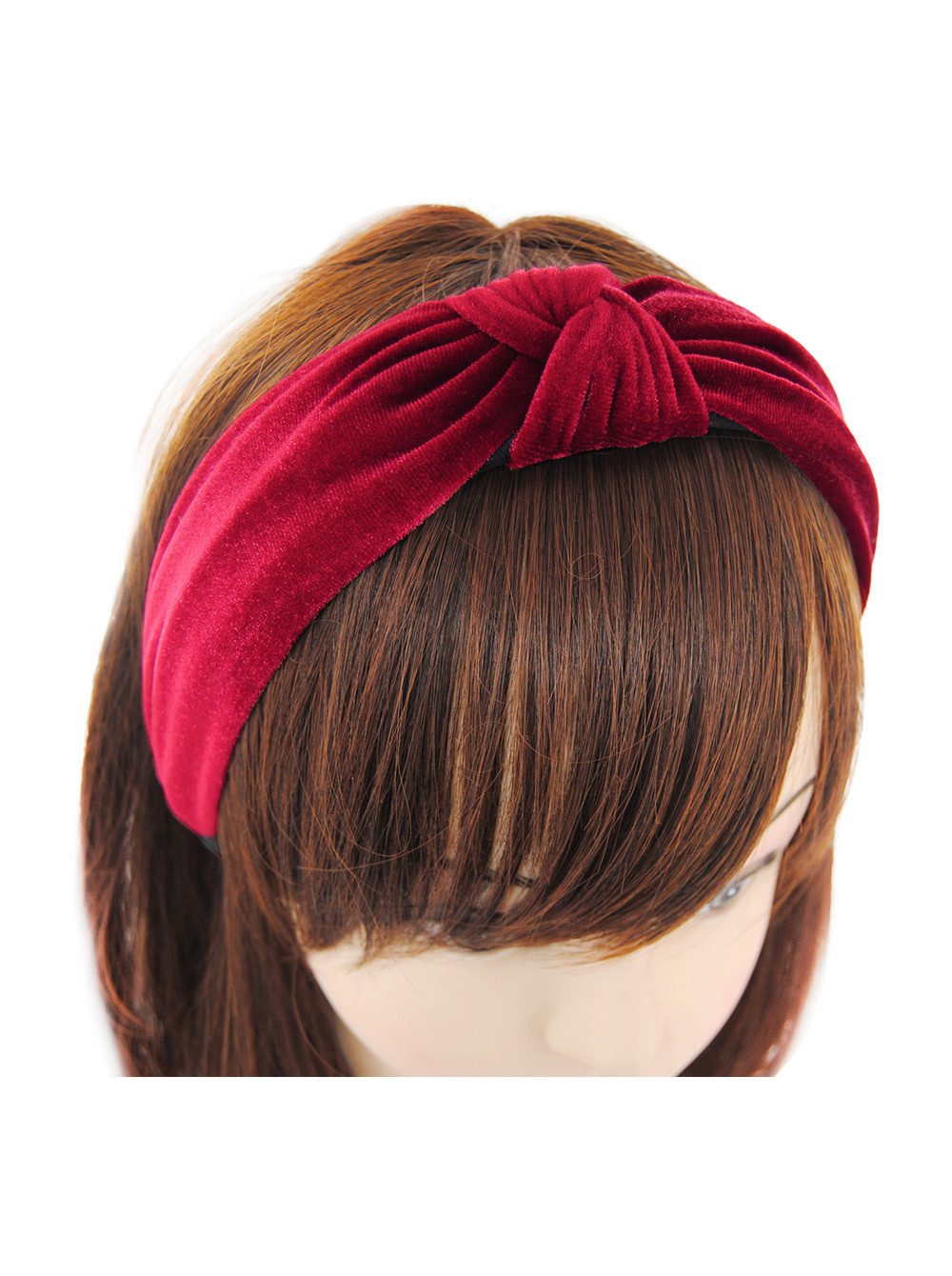 axy Haarreif Breiter Haarreif aus Samt mit Knoten, Vintage Damen Haareifen Haarband