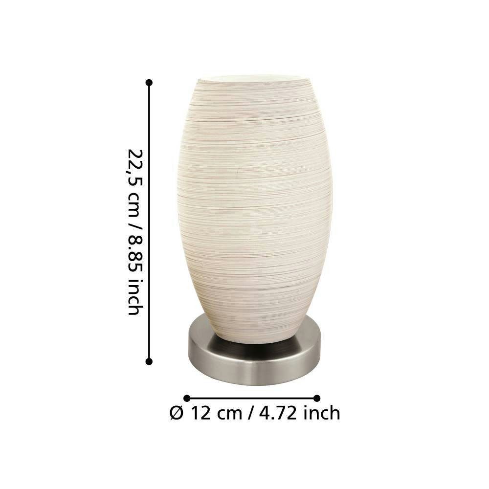 EGLO Tischleuchte BATISTA 3, Ein-/Ausschalter, Leuchtmittel wechselbar, ohne Leuchtmittel, Für Tisch, Sideboard oder Kommode, aus Stahl und handgemachtem Glas