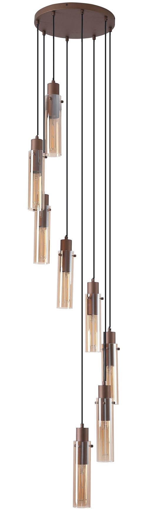 Searchlight Hängeleuchte Hängeleuchte Sweden, 8-flammig, ohne Leuchtmittel, Ideal für längliche Filament-Leuchtmittel