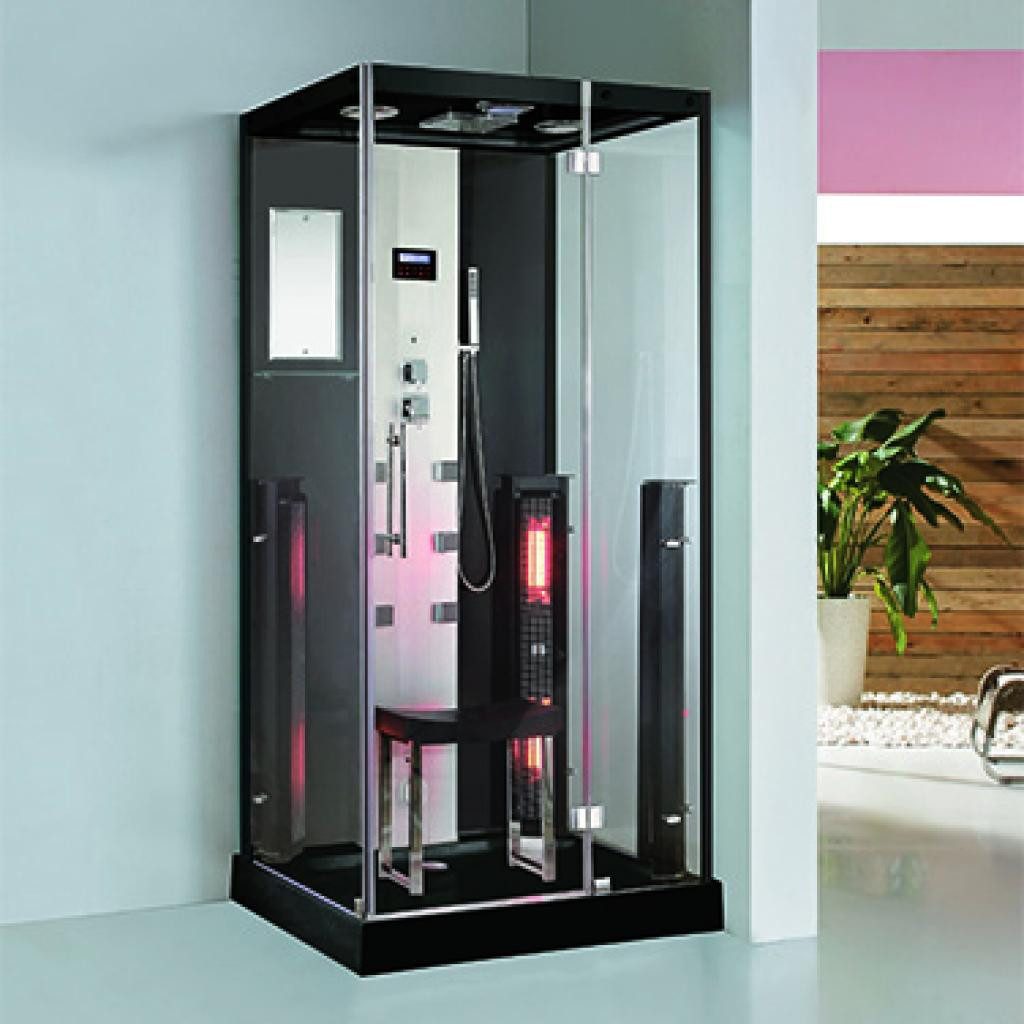 PureHaven Dampfdusche 2in1 Dampfdusche und Infrarotsauna 100x90x215 cm