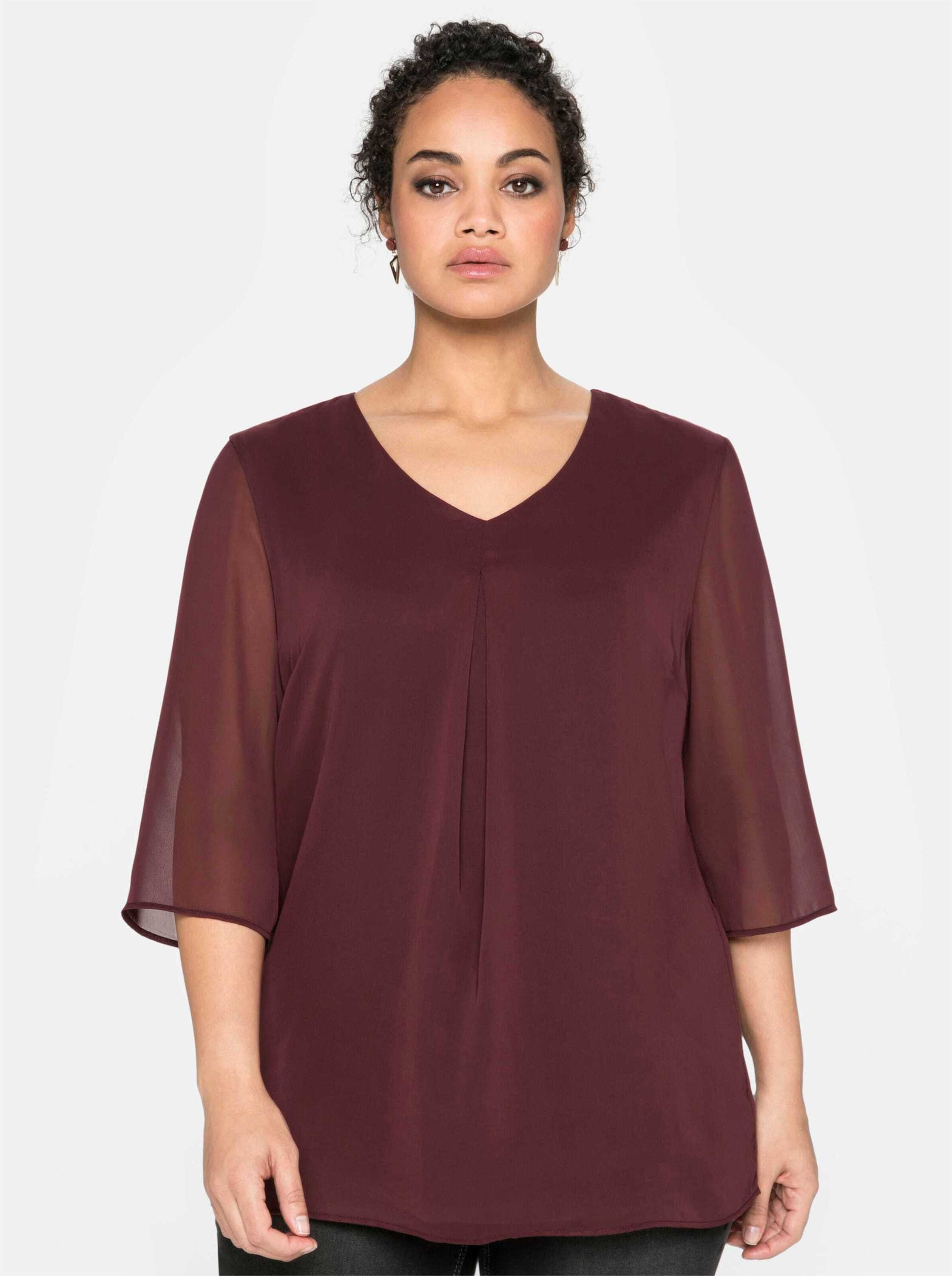 Sheego Klassische Bluse Tunika 3/4-Arm