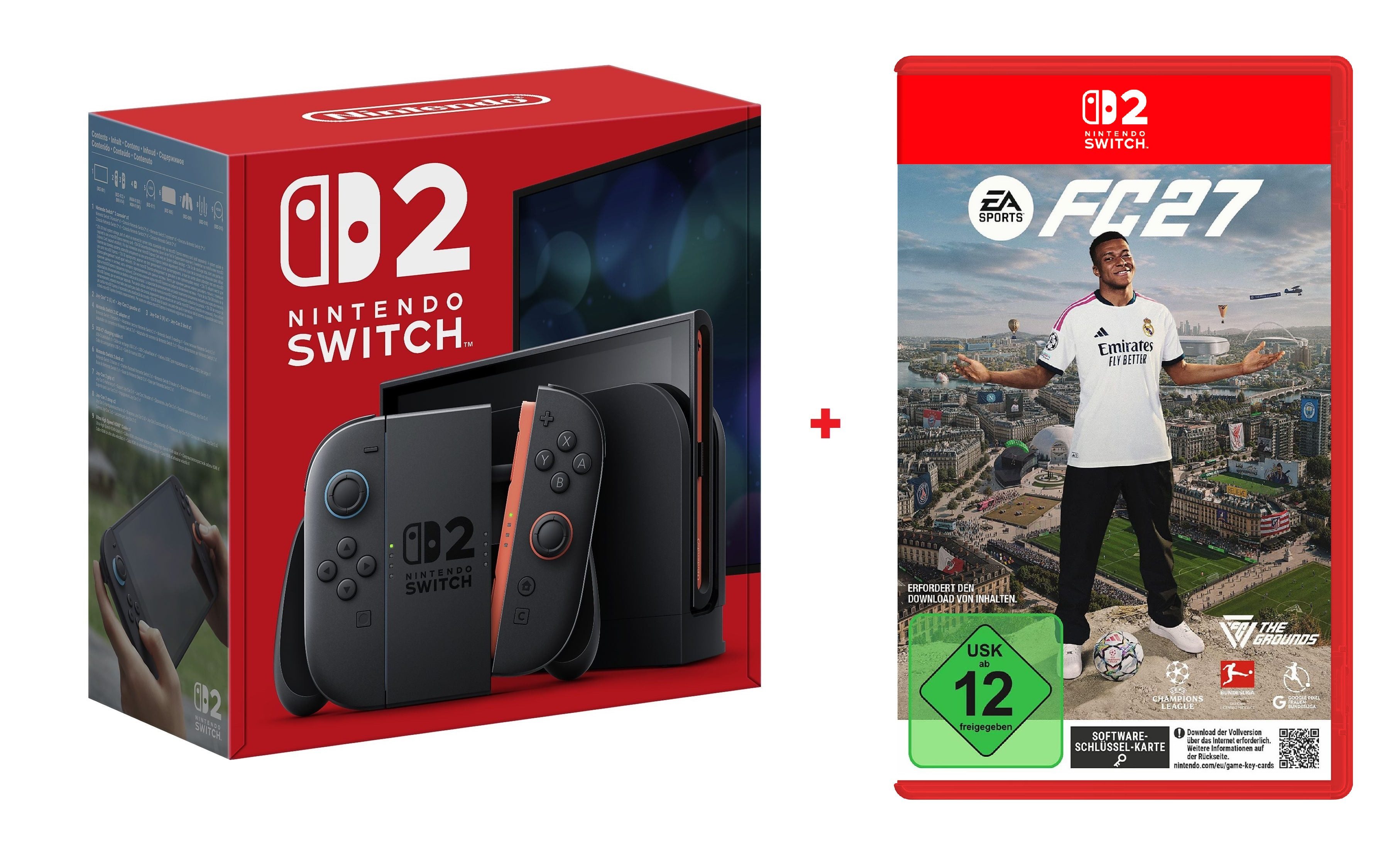 Nintendo Switch 2 Switch 2 Konsole + EA SPORTS FC 27 (FIFA 27) Spiel Bundle (Bundle), The Grounds mit Straßenfußball und Clubs