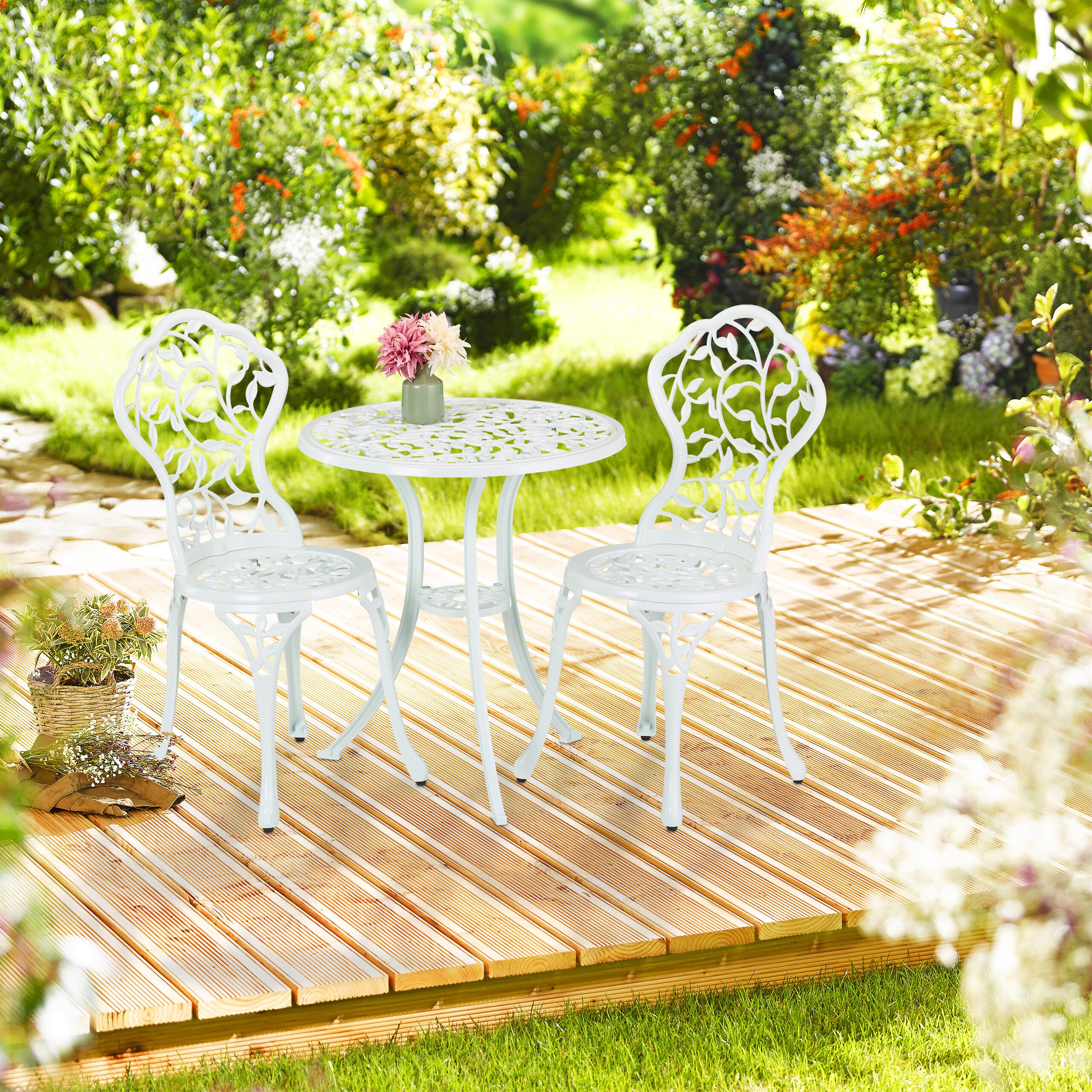relaxdays Balkonset 3-teiliges Gartenmöbel Set, (1 günstig online kaufen
