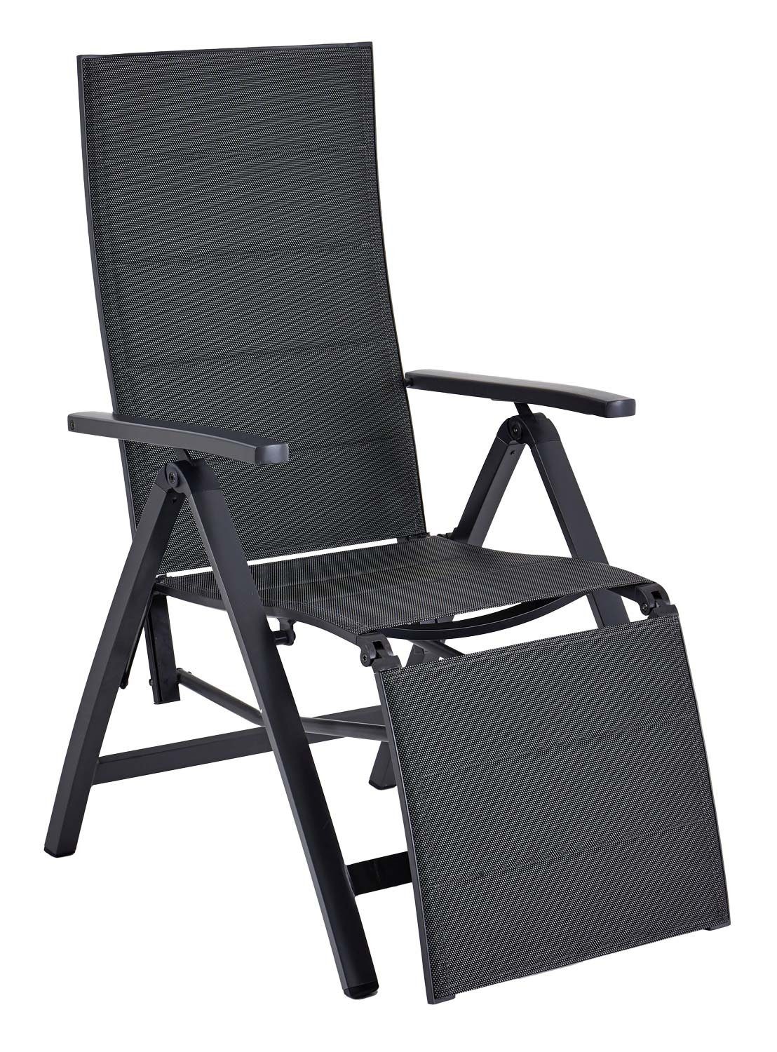 Outdoor Gartenstuhl LIVORNO, Aluminium, Anthrazit, B 68 cm, Textilen, verstellbar | Stühle