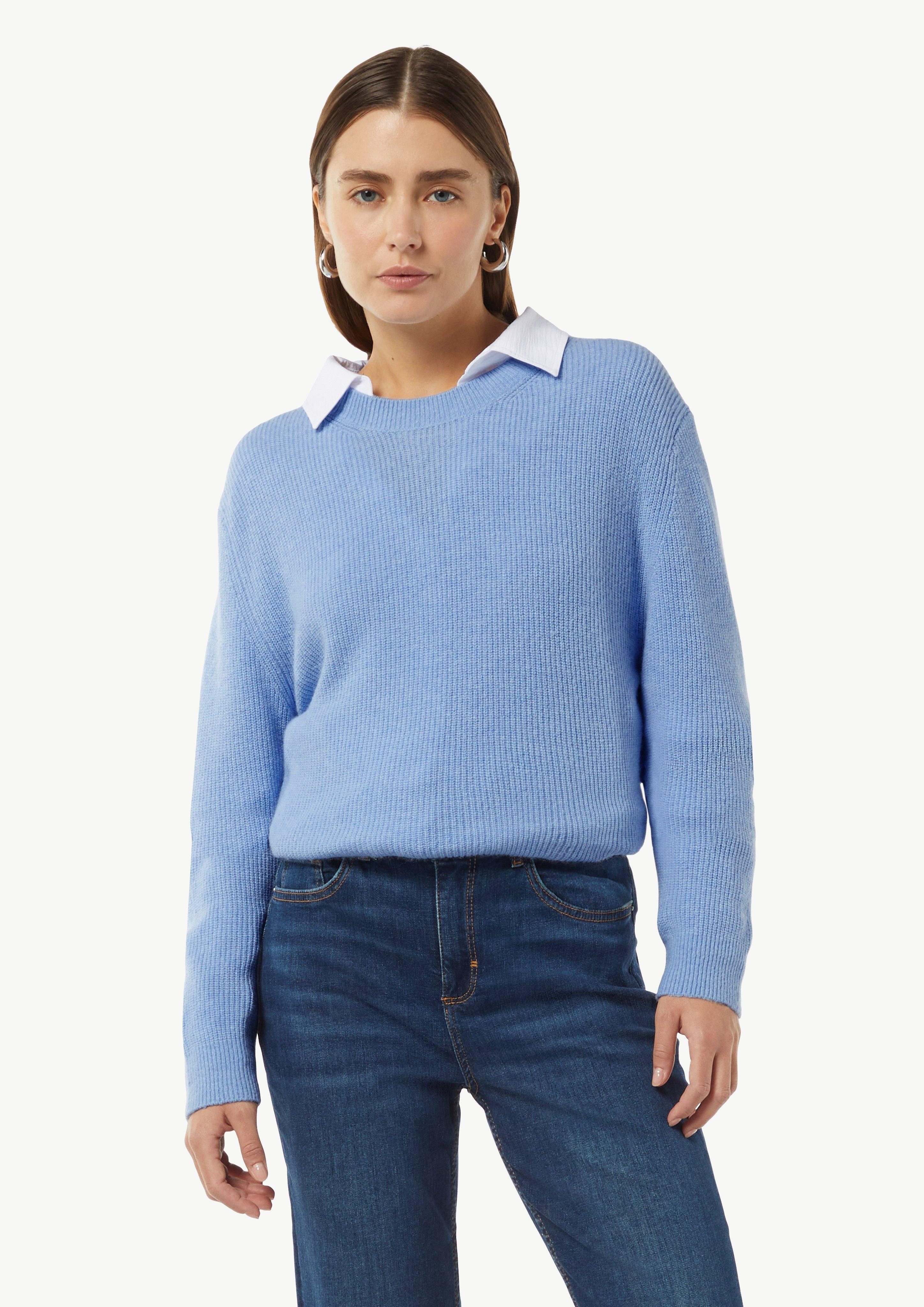 Langarmshirt Strickpullover mit Rippstruktur