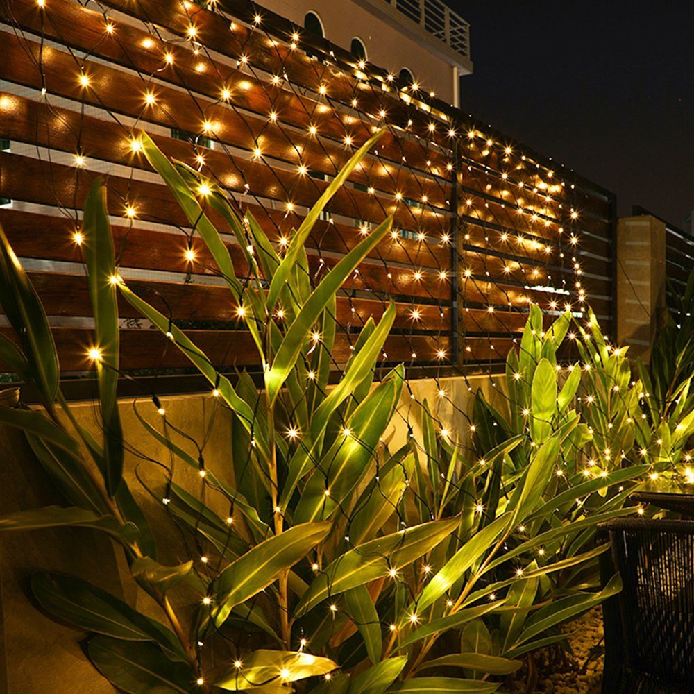 Rosnek LED-Lichternetz Solar Wasserdichte Mesh Lichterkette günstig online kaufen