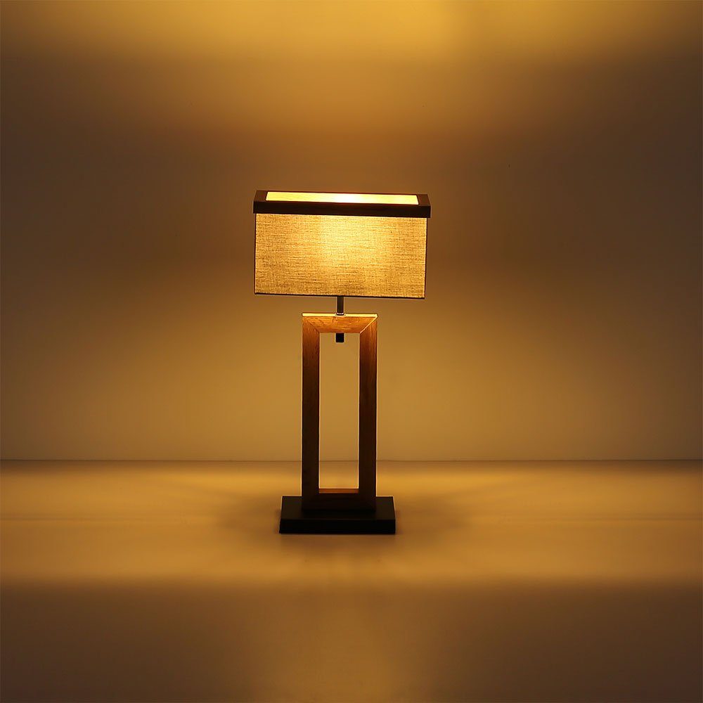 Nachttischlampe Tischleuchte Holzfuß Tischlampe nicht Tischleuchte, inklusive, LED etc-shop Leuchtmittel Landhausstil