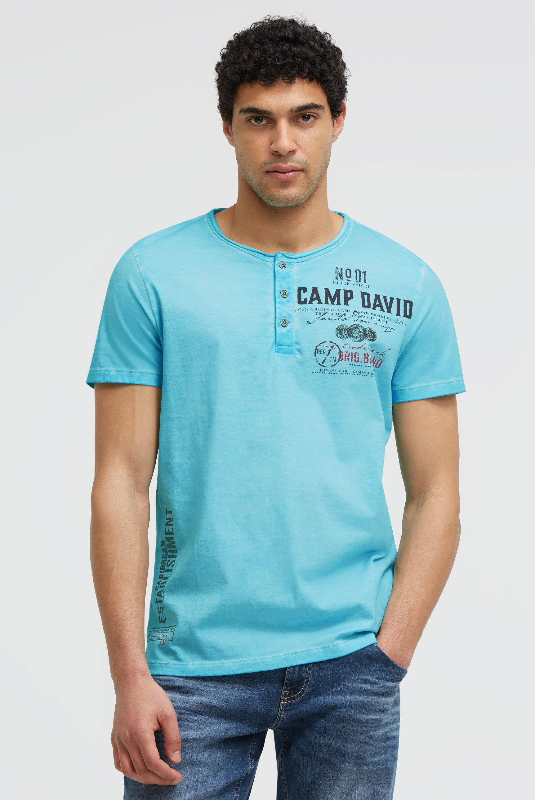 CAMP DAVID Henleyshirt aus Baumwolle