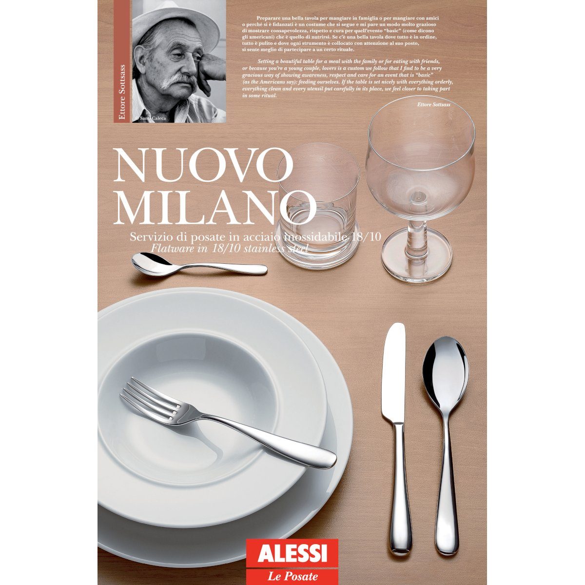 Alessi Besteck-Set Besteckset NUOVO MILANO 24tlg, Edelstahl 18/10 glänzend poliert