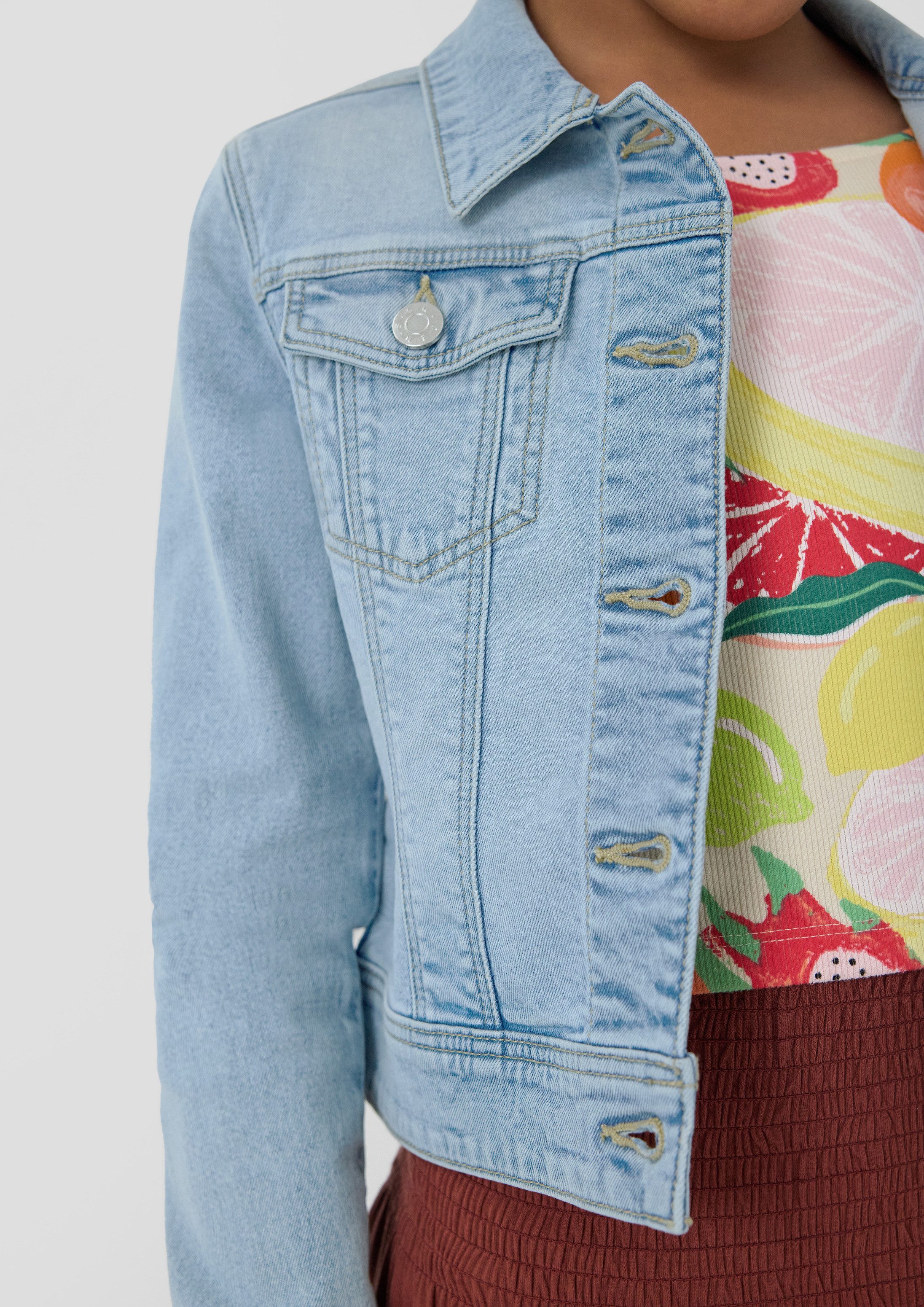 s.Oliver Funktionsjacke Indoor-Jacke Indoor-Jacke aus Denim mit Waschung und Used-Effekt
