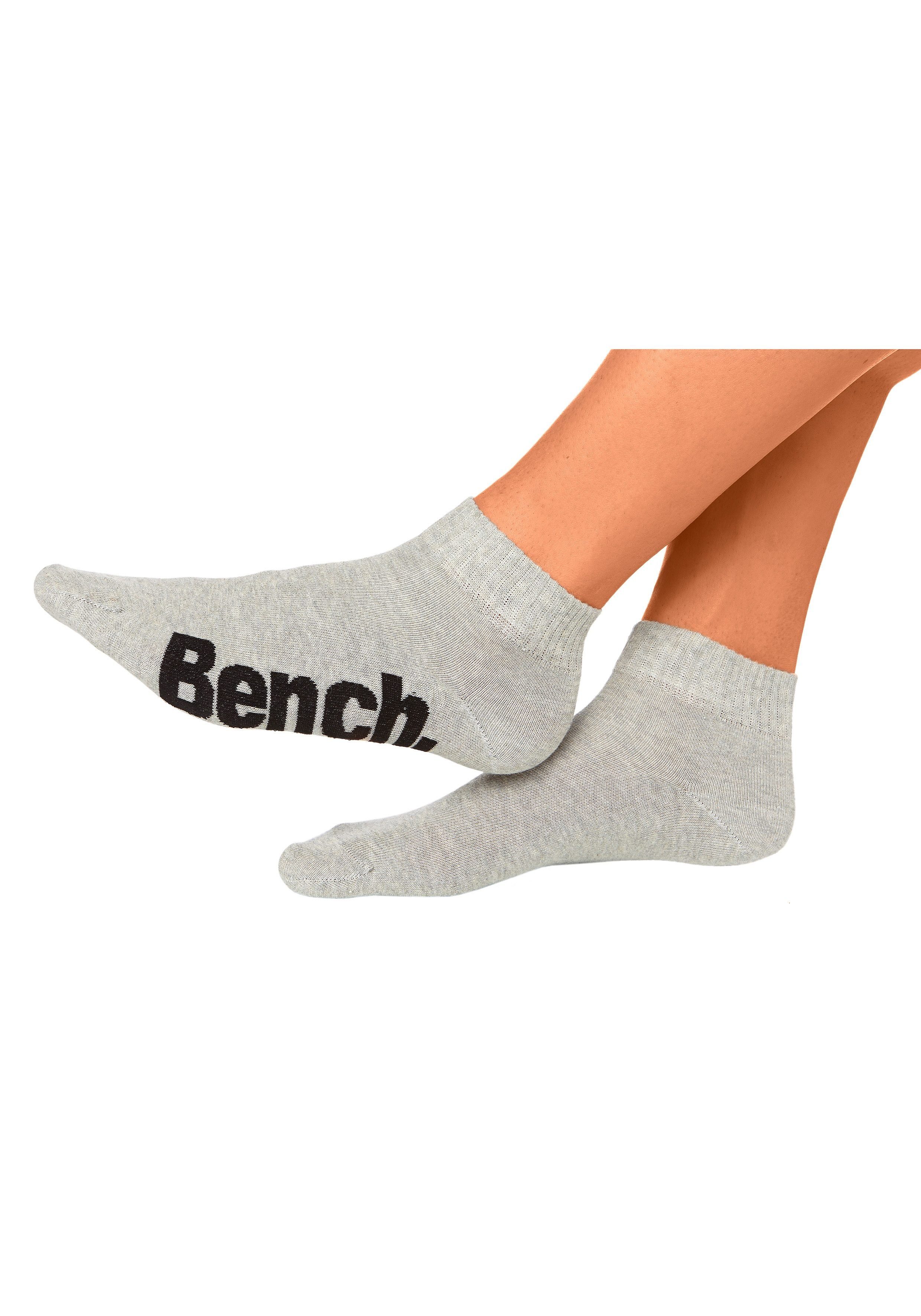 weiß, Rippbündchen bequemen 3-Paar) schwarz, Kurzsocken grau mit (Set, Bench.