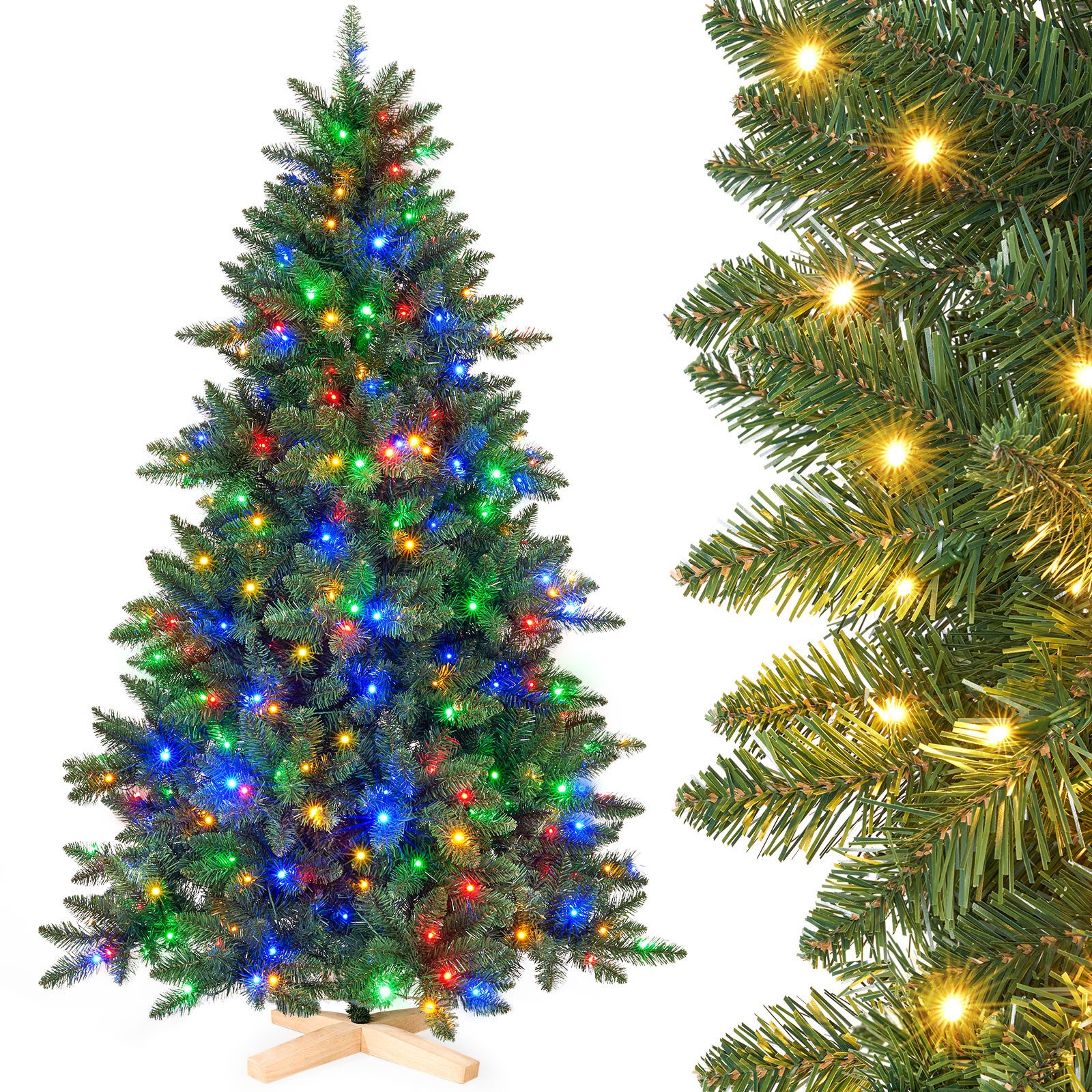 Yorbay Künstlicher Weihnachtsbaum mit LED-Beleuchtung 150/180/210 günstig online kaufen