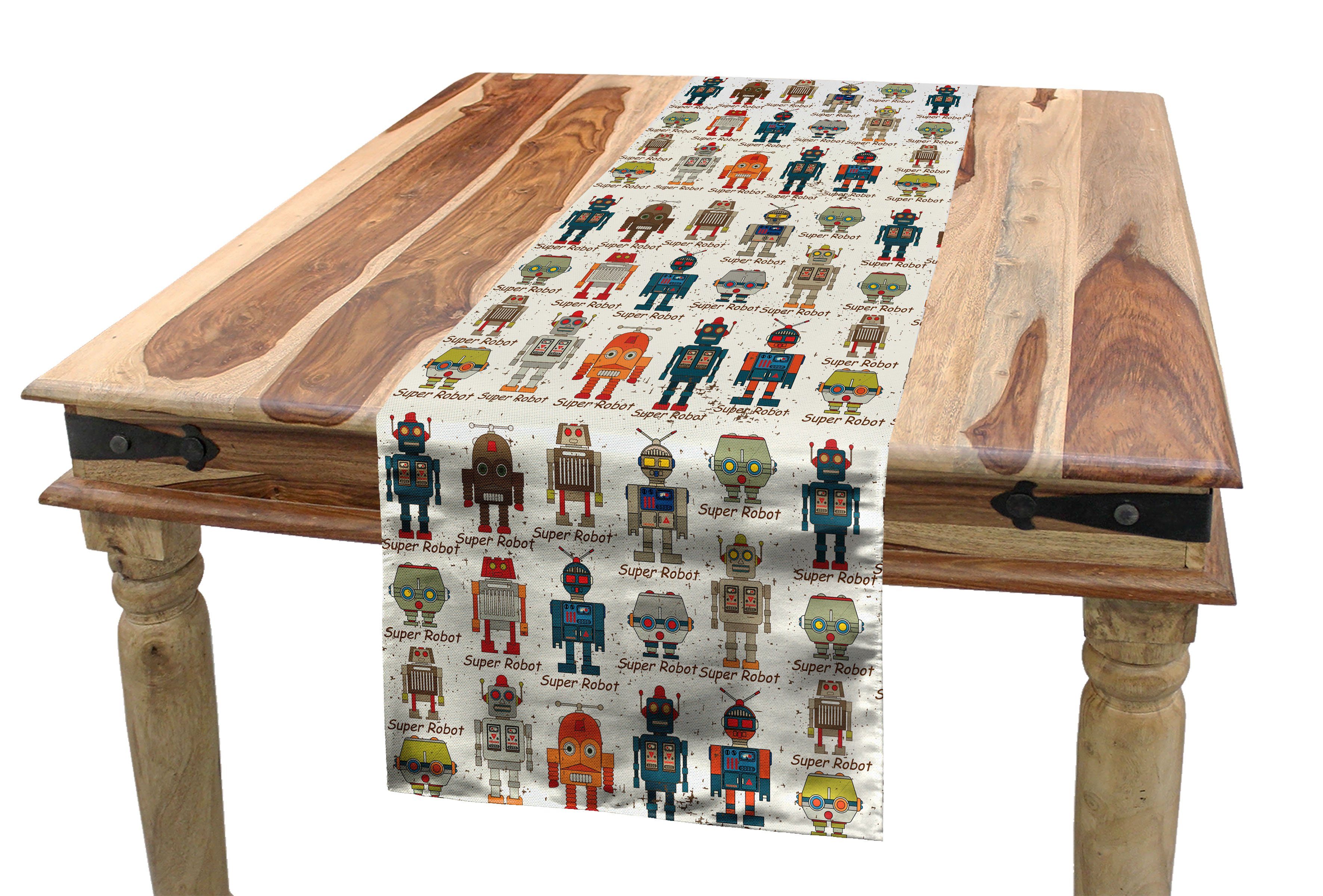 Abakuhaus Tischläufer Esszimmer Küche Rechteckiger Dekorativer Tischläufer, Roboter Super Robot